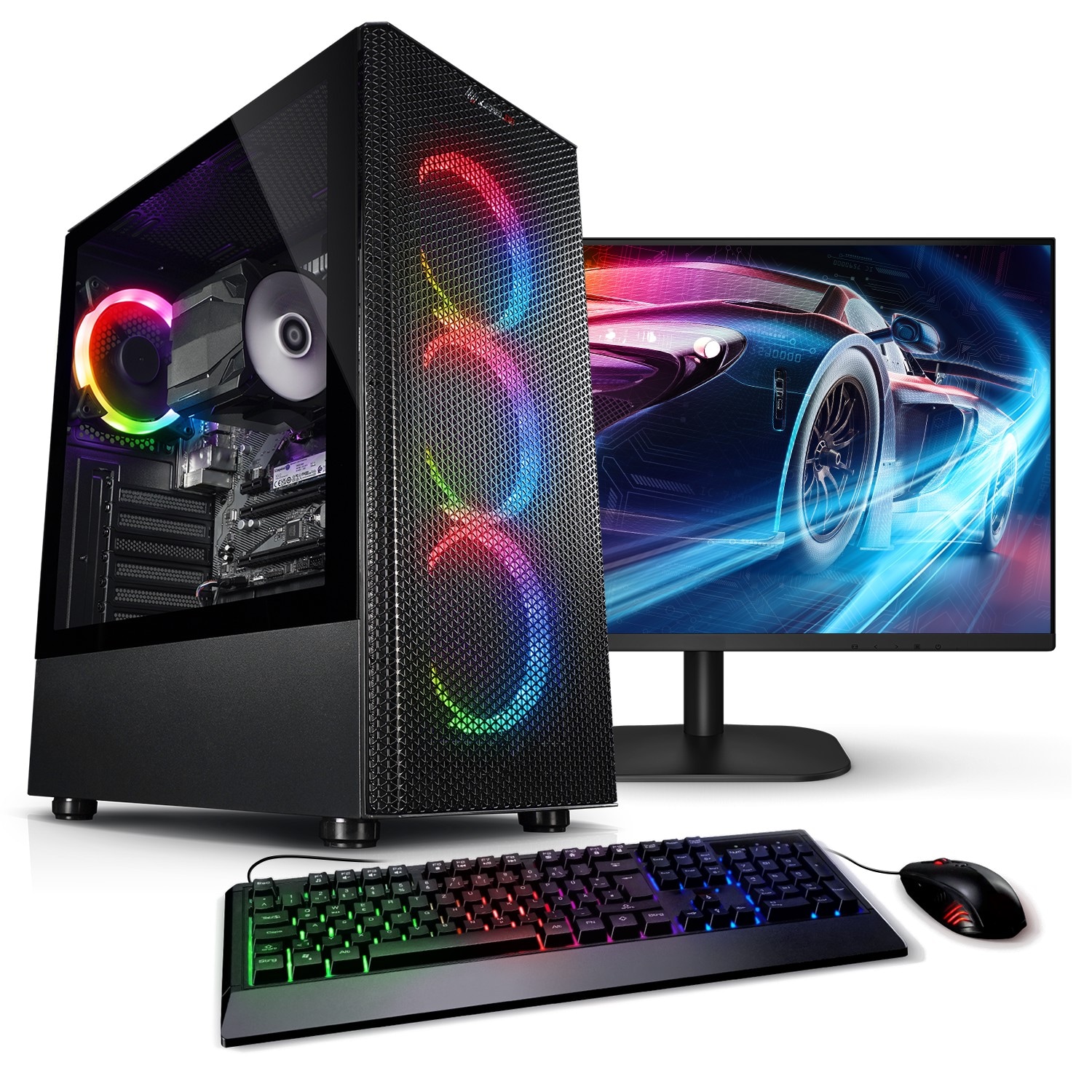 PC Set Gaming mit 27 Zoll TFT Viper V AMD Ryzen 5 5600GT, 16GB DDR4, AMD Vega Grafik, 500GB SSD, WLAN, Windows 11