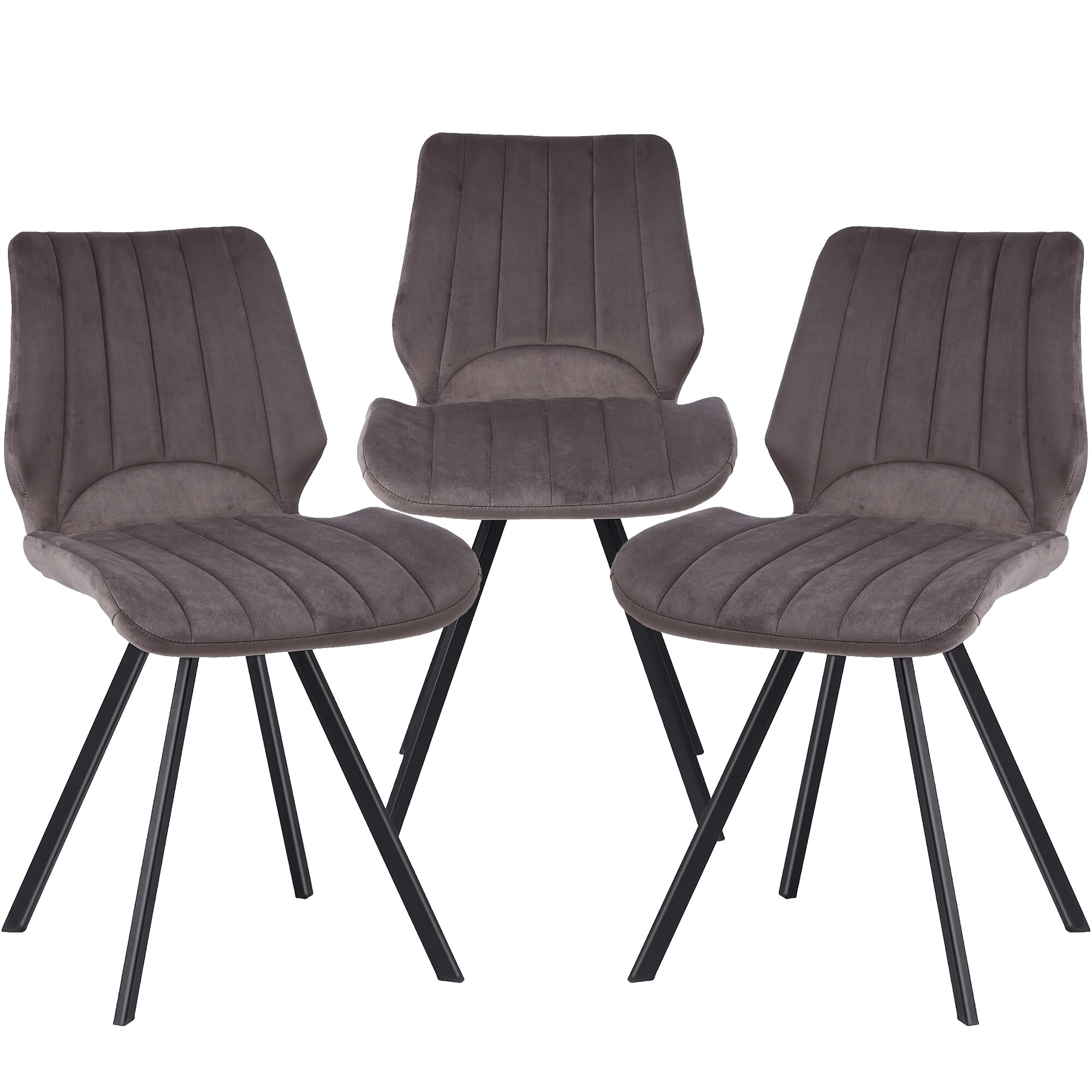 Esszimmerstuhl  K&uuml;chenstuhl mit einem Samtvelours Bezug und einem Metallgestell - Bild 1