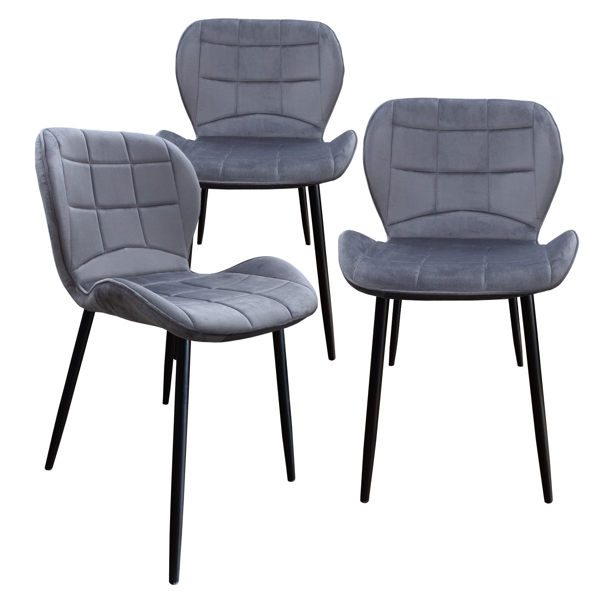 Esszimmerstuhl, K&uuml;chenstuhl , mit einem Samtvelours Bezug und einem Metallgestell - Bild 1