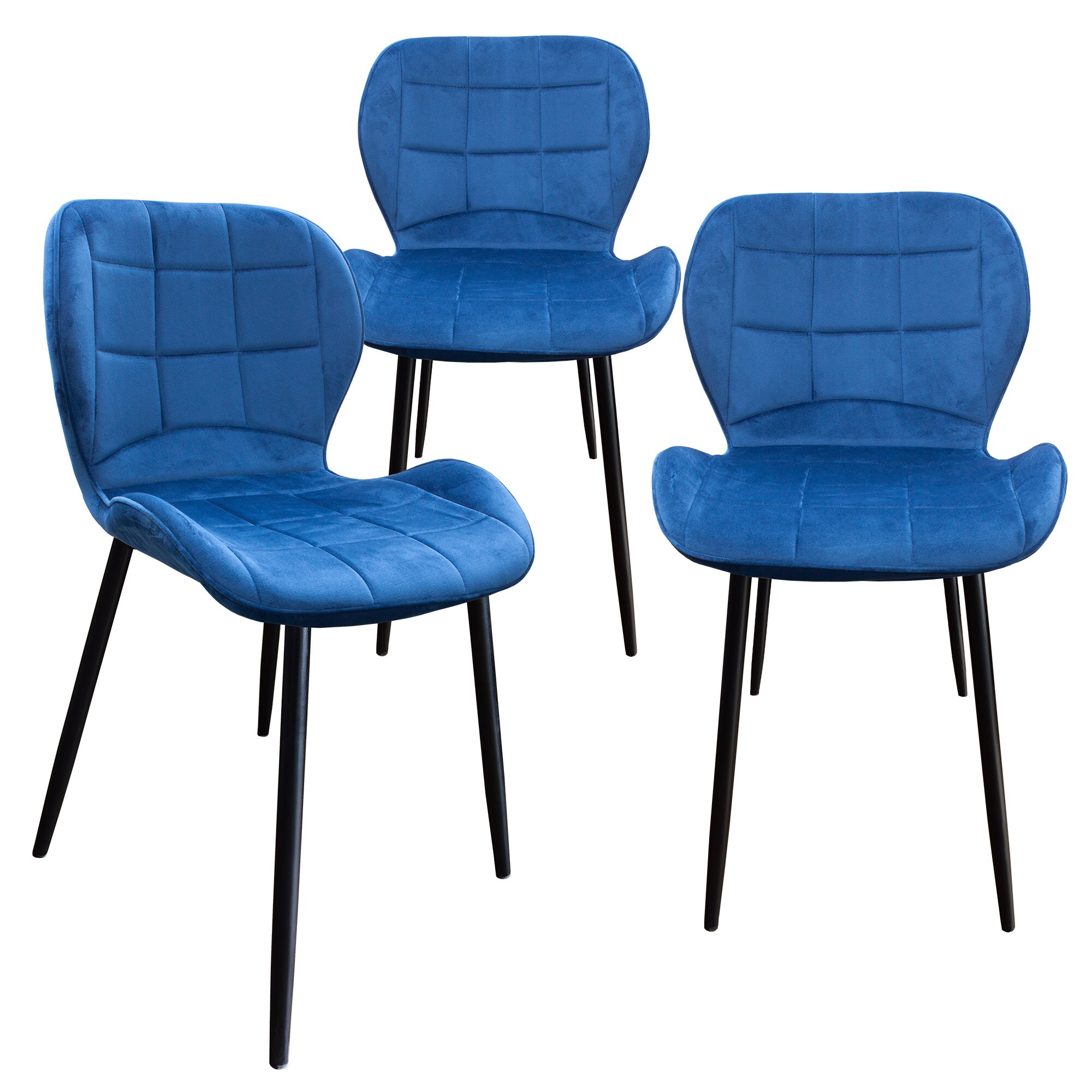 Esszimmerstuhl, K&uuml;chenstuhl , mit einem Samtvelours Bezug und einem Metallgestell - Bild 1