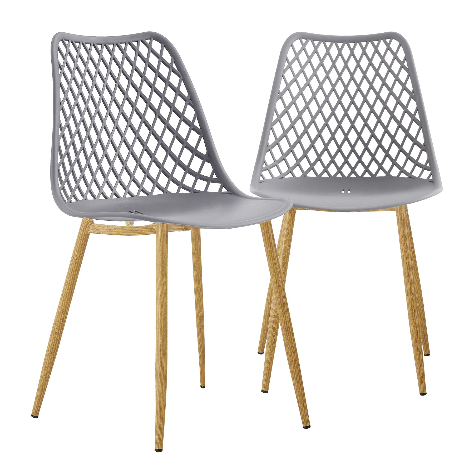 Moderner Gartenstuhl im eleganten Kunststoff-Design - bequemer Terrassenstuhl in 5 Farbvariationen- pflegeleichte Esstischst&uuml;hle mit Metallbeinen in Holzoptik f&uuml;r den Au&szlig;en- und Innenbereich - Bild 1