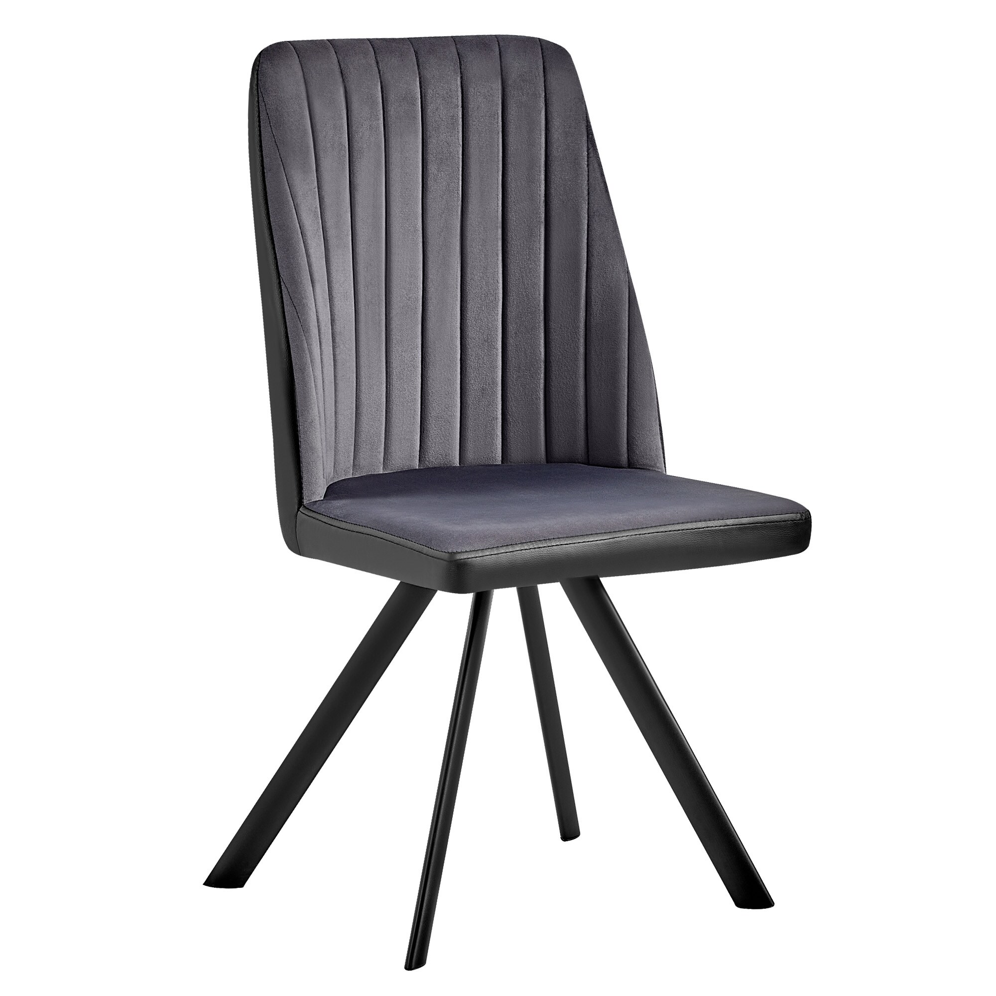 Esszimmerstuhl, K&uuml;chenstuhl , mit einem Samtvelours Bezug und einem Metallgestell - Bild 1