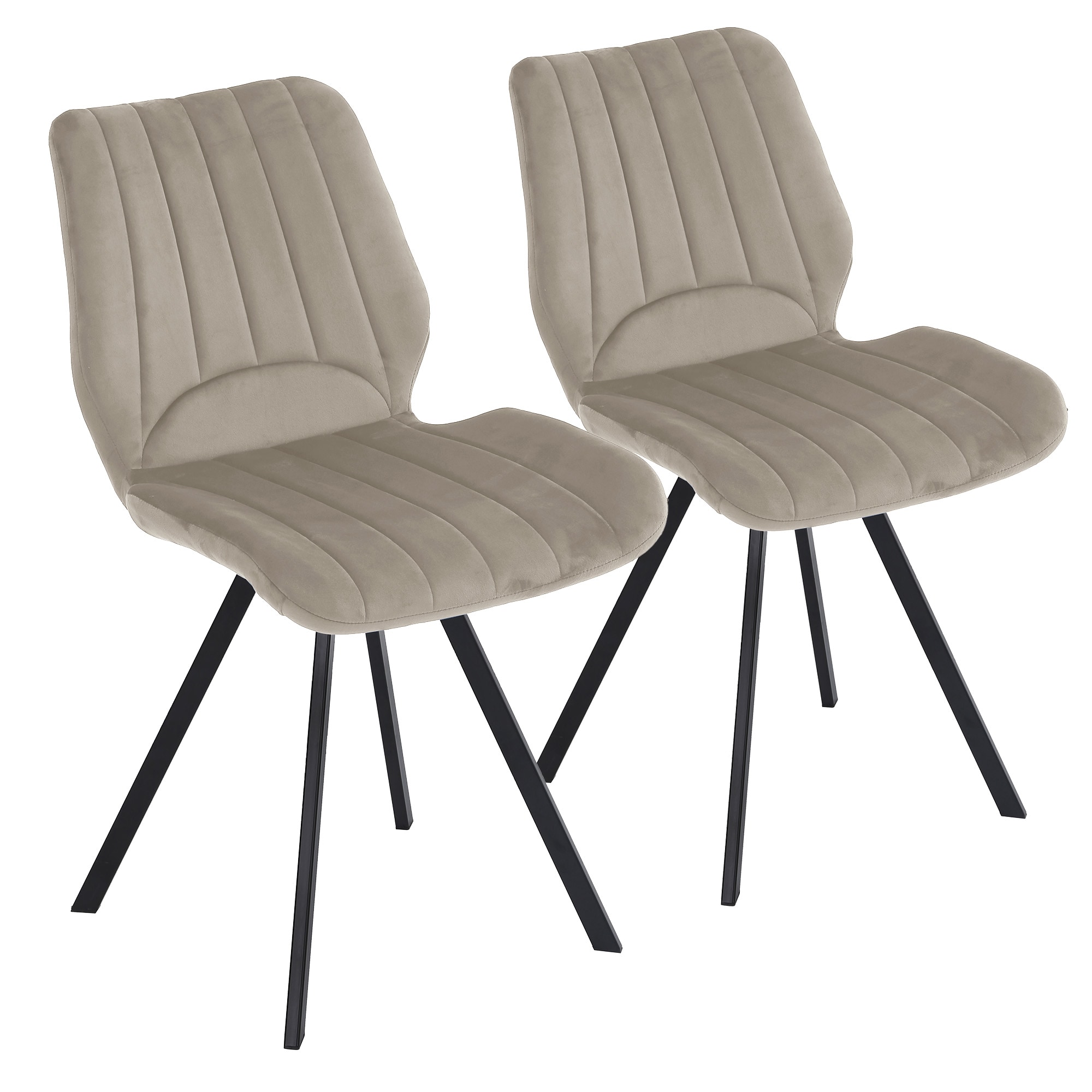 Esszimmerstuhl  K&uuml;chenstuhl mit einem Samtvelours Bezug und einem Metallgestell - Bild 1