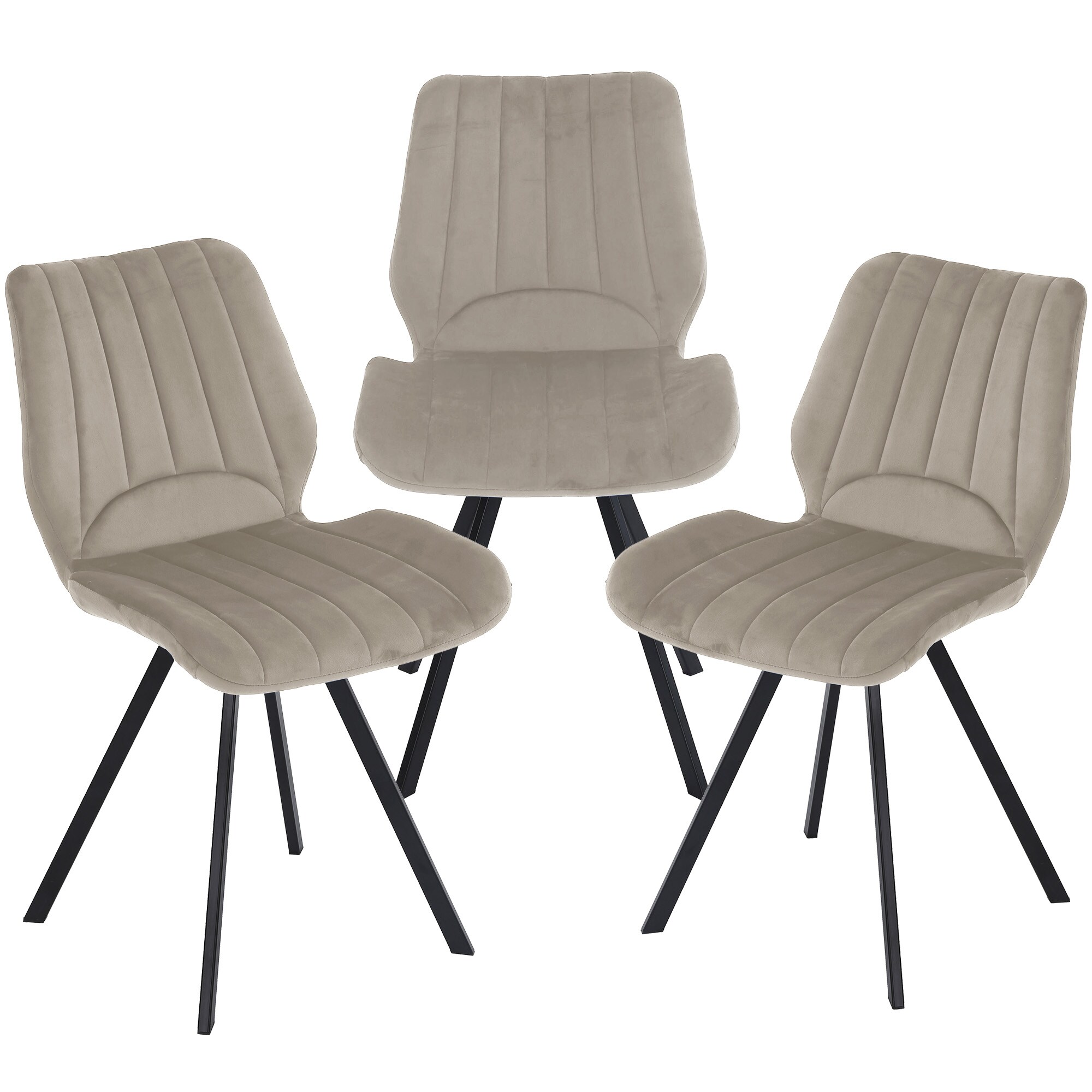 Esszimmerstuhl  K&uuml;chenstuhl mit einem Samtvelours Bezug und einem Metallgestell - Bild 1