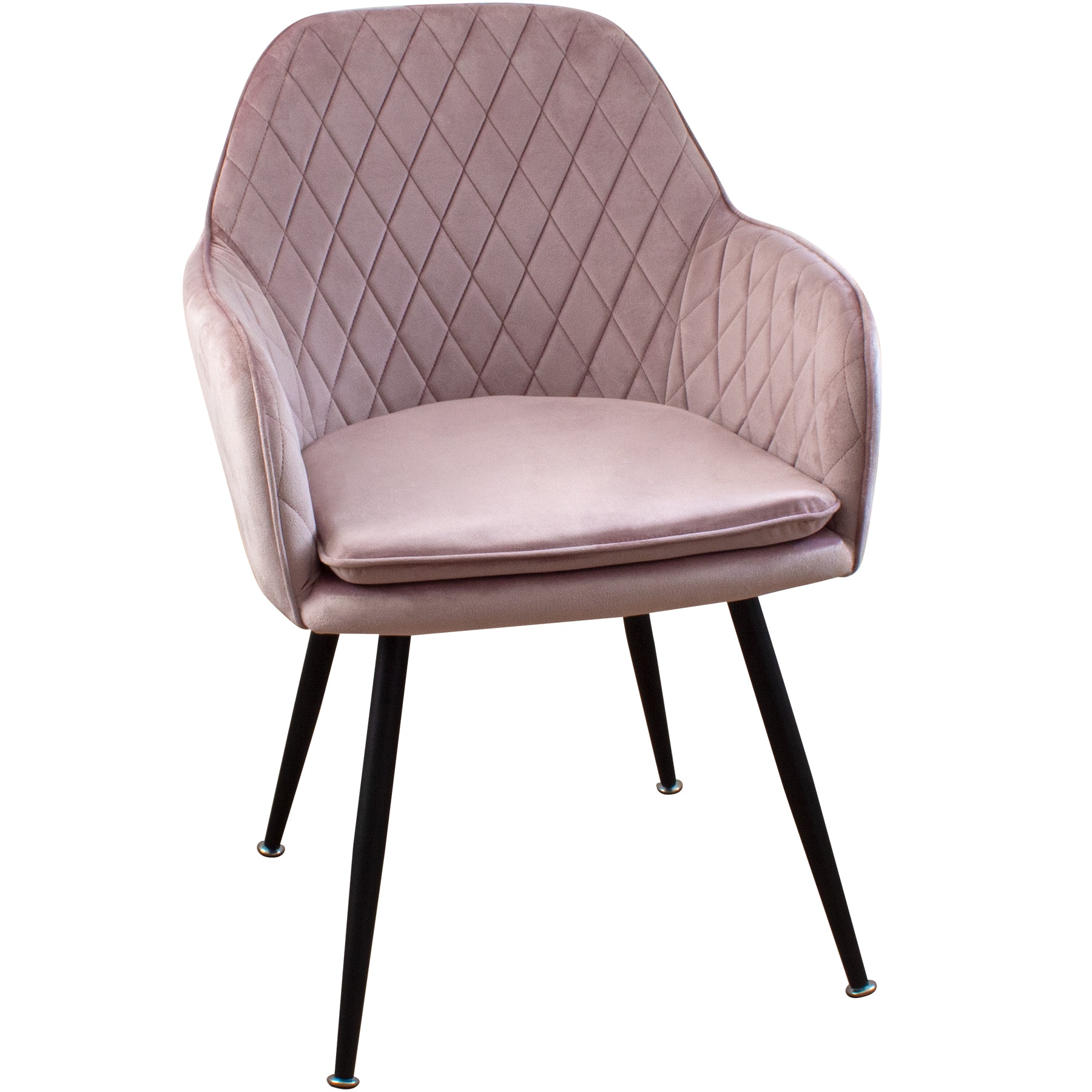 Esszimmerst&uuml;hle in Steppoptik - gepolsterte Loungesessel mit abgestepptem Samtbezug und Armlehnen - stabile St&uuml;hle Esszimmer mit Metallgestell - Bild 1