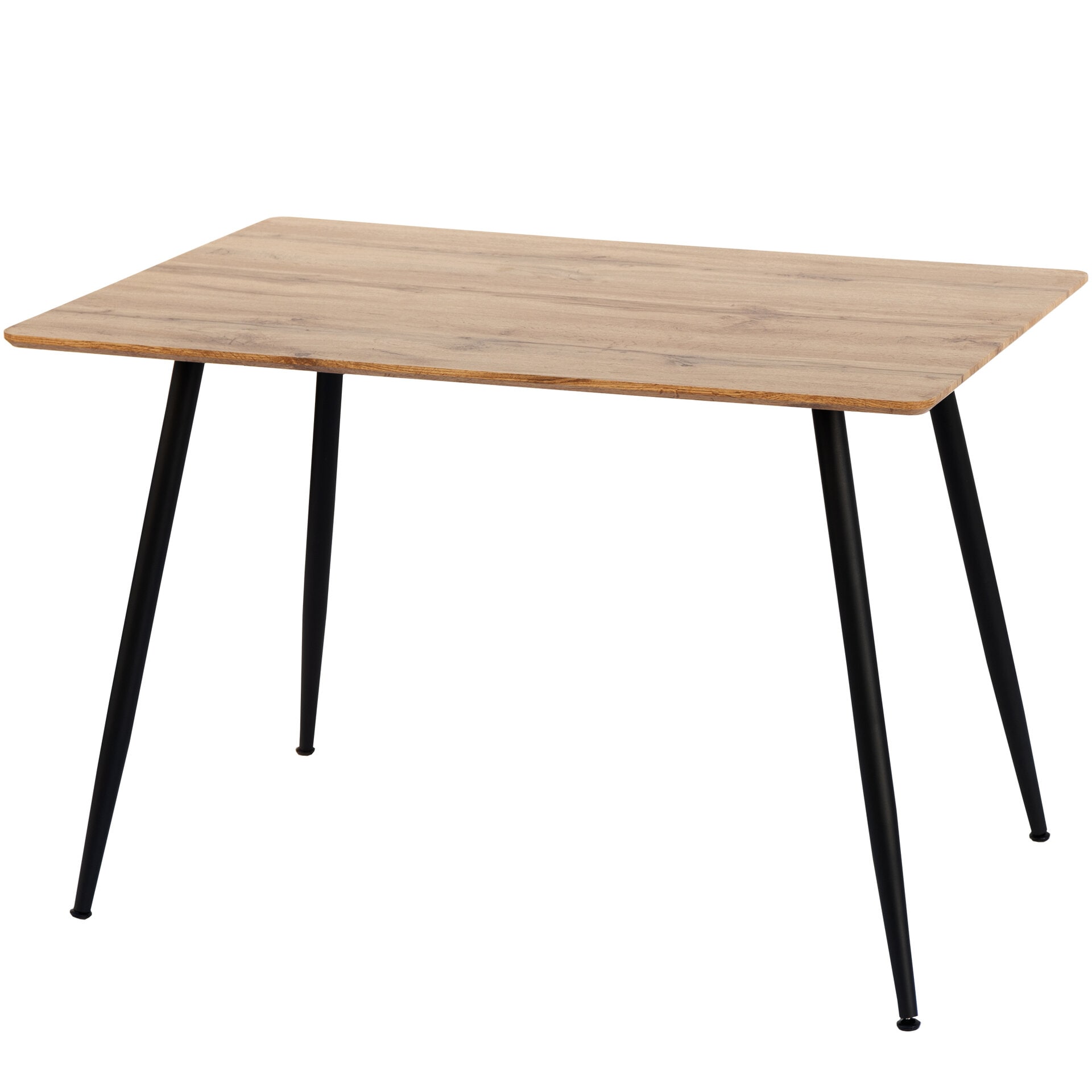 Esstisch Tischplatte mit Holzmaserung K&uuml;chentisch Esszimmertisch Speisetisch Tisch Esszimmer K&uuml;che 115x75 MDF Metallrahmen - Bild 1