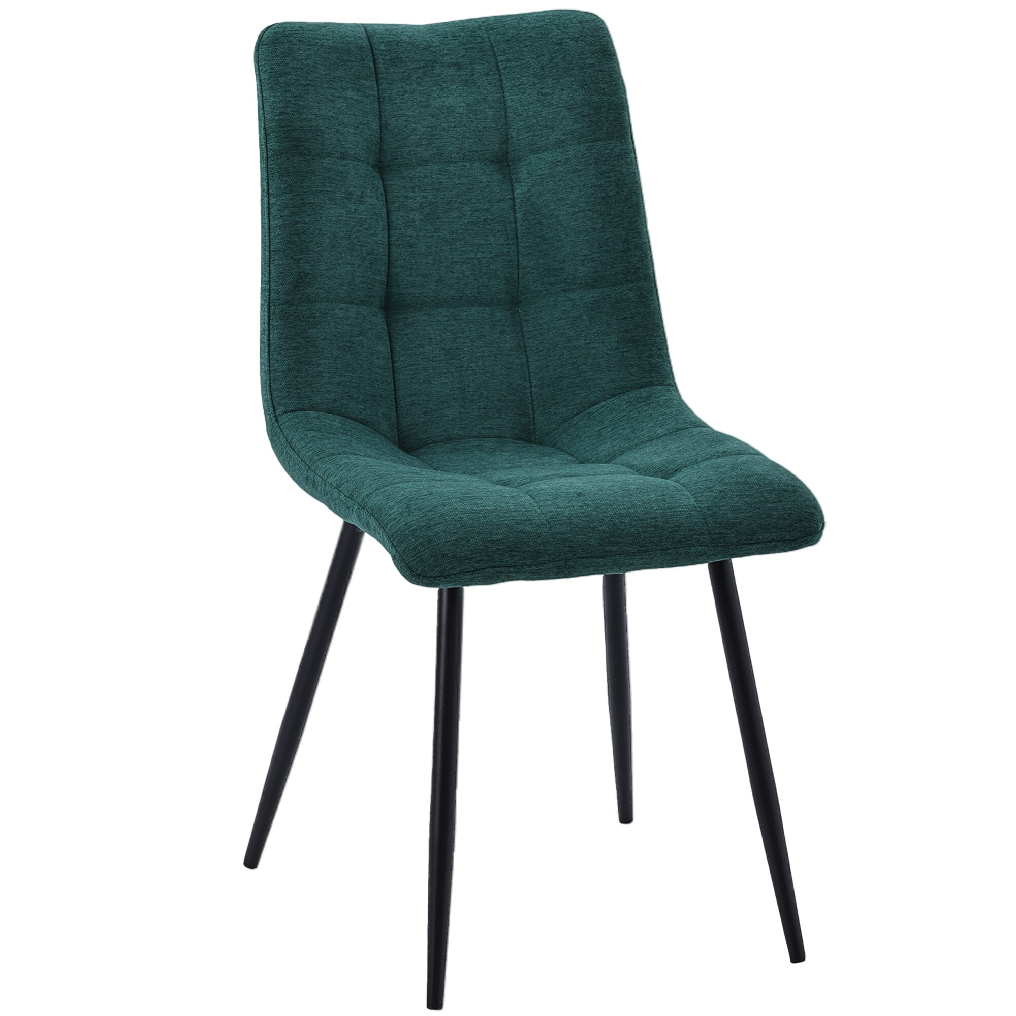 Moderne Esszimmerst&uuml;hle in Stoffoptik - bequeme Esstischst&uuml;hle  gepolsterte K&uuml;chenst&uuml;hle mit abgesteppter Vorderseite - stabile St&uuml;hle Esszimmer mit Metallgestell - Bild 1