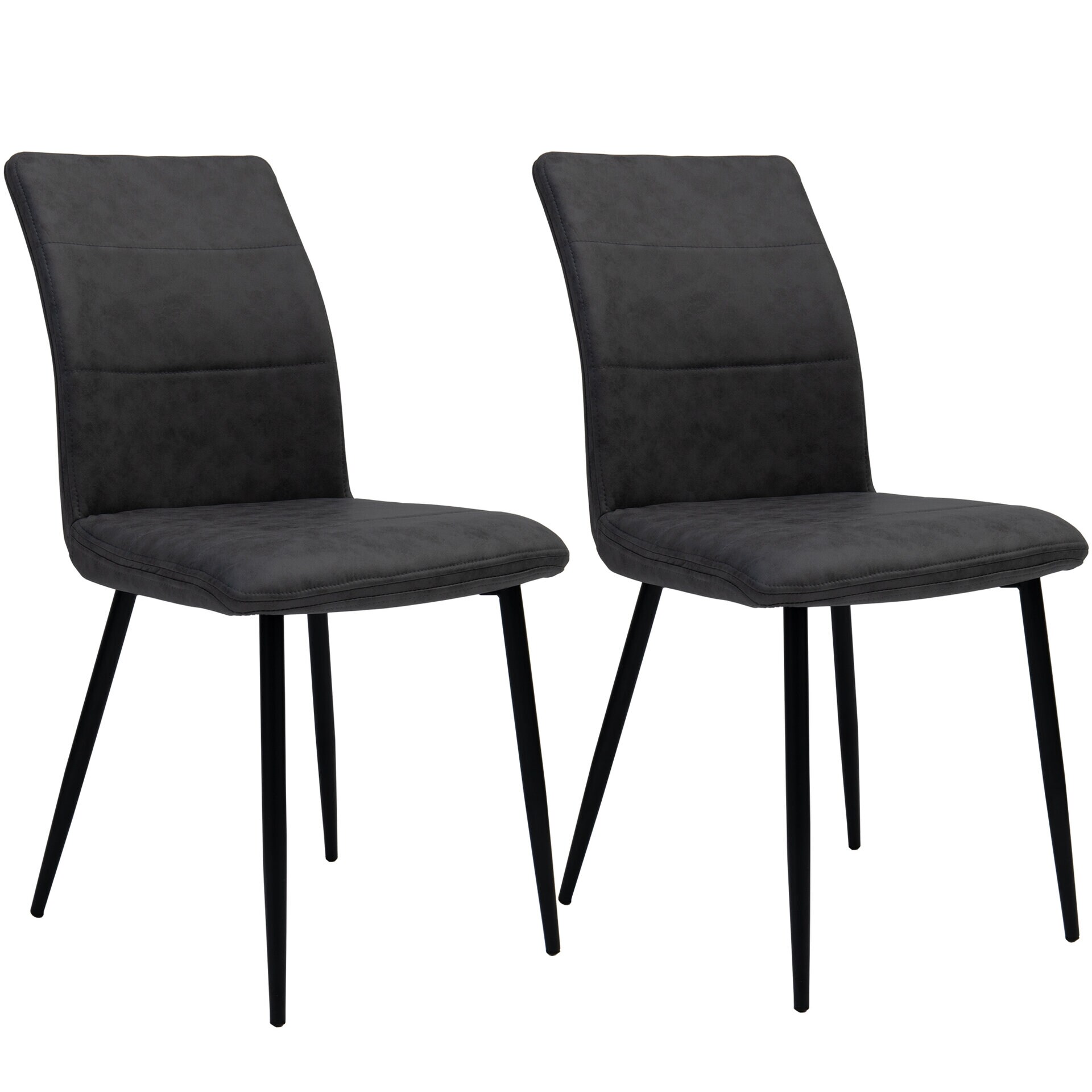 Moderne Esszimmerst&uuml;hle in Lederoptik - bequeme St&uuml;hle mit abgesteppter Vorderseite und bezogener R&uuml;ckseite - gepolsterte K&uuml;chenst&uuml;hle mit gebogener R&uuml;ckenlehne f&uuml;r mehr Sitzkomfort - Bild 1