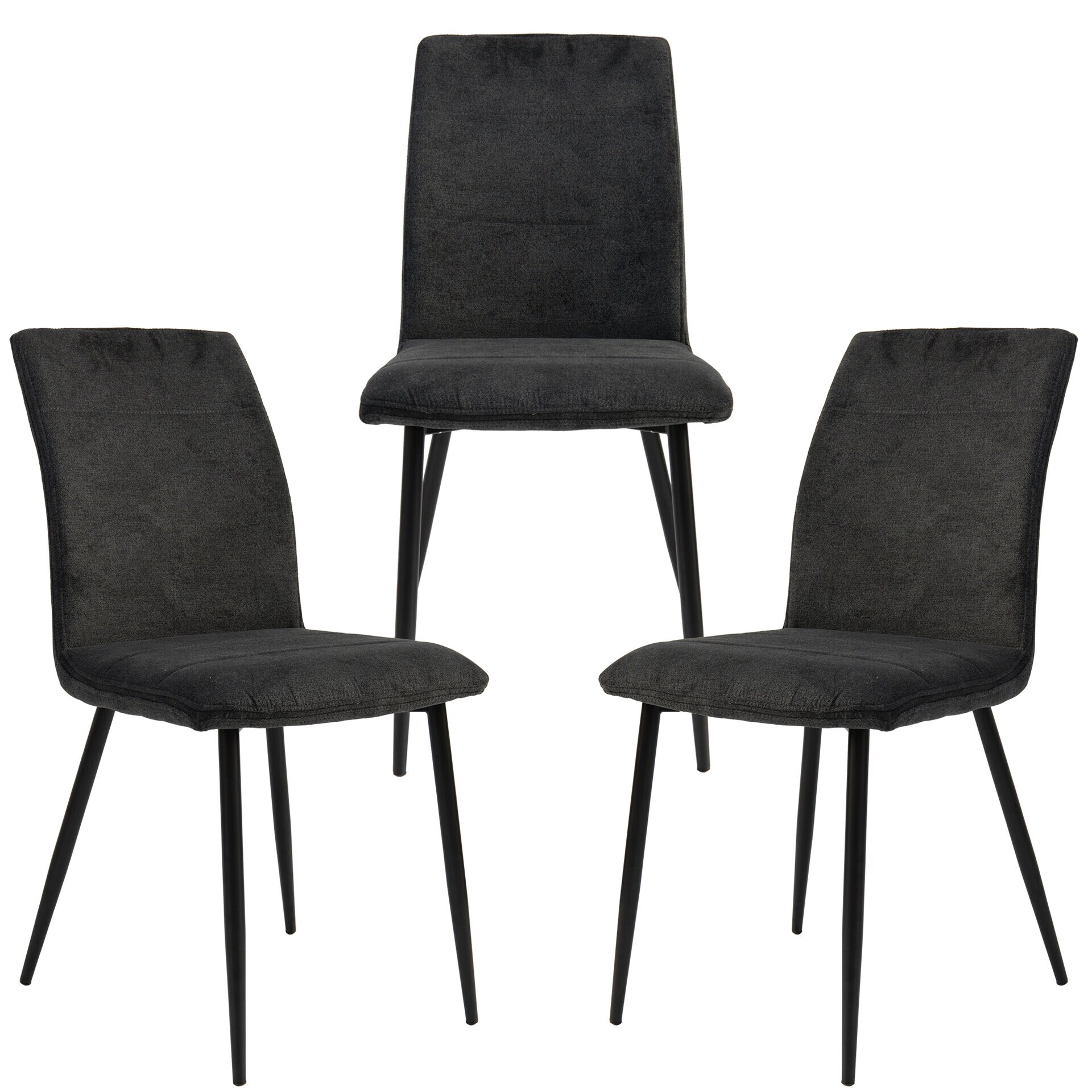 Moderne Esszimmerst&uuml;hle mit Stoffbezug - bequeme Esstischst&uuml;hle mit abgesteppter Vorderseite - gepolsterte K&uuml;chenst&uuml;hle mit gebogener R&uuml;ckenlehne f&uuml;r mehr Sitzkomfort - Bild 1