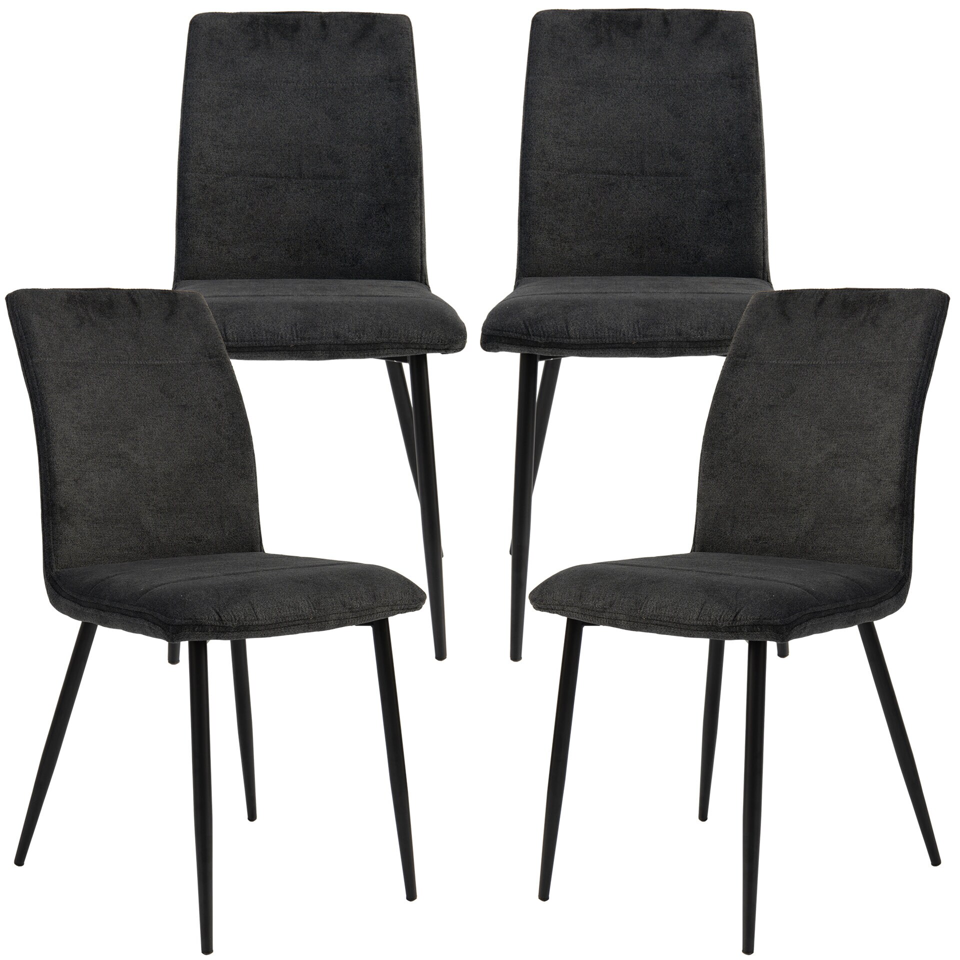 Moderne Esszimmerst&uuml;hle mit Stoffbezug - bequeme Esstischst&uuml;hle mit abgesteppter Vorderseite - gepolsterte K&uuml;chenst&uuml;hle mit gebogener R&uuml;ckenlehne f&uuml;r mehr Sitzkomfort - Bild 1