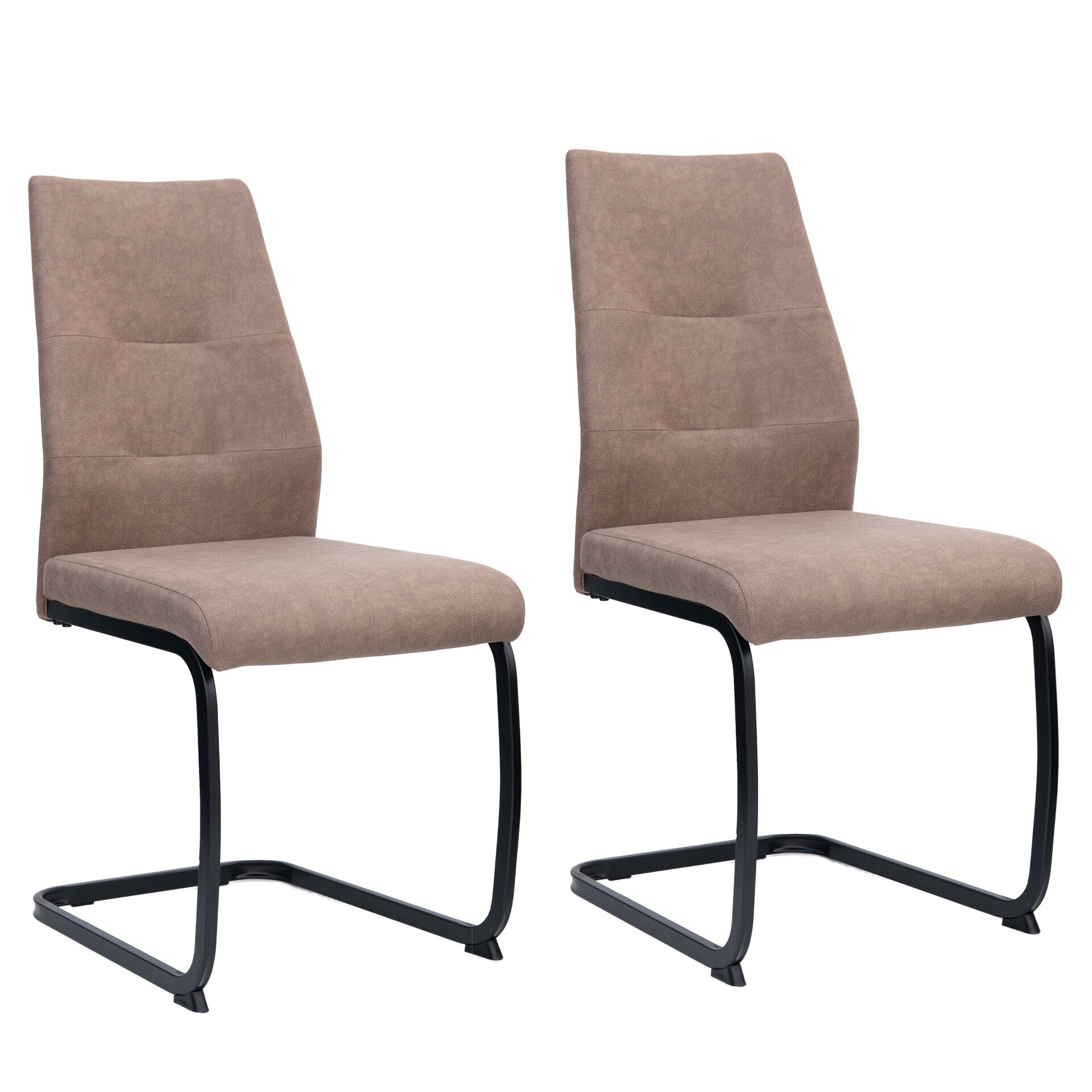 Moderne Esszimmerst&uuml;hle in Lederoptik - gepolsterte Esstischst&uuml;hle mit robustem Metallgestell - pflegeleichte Schwingst&uuml;hle mit atmungsaktiver Oberfl&auml;che - Bild 1