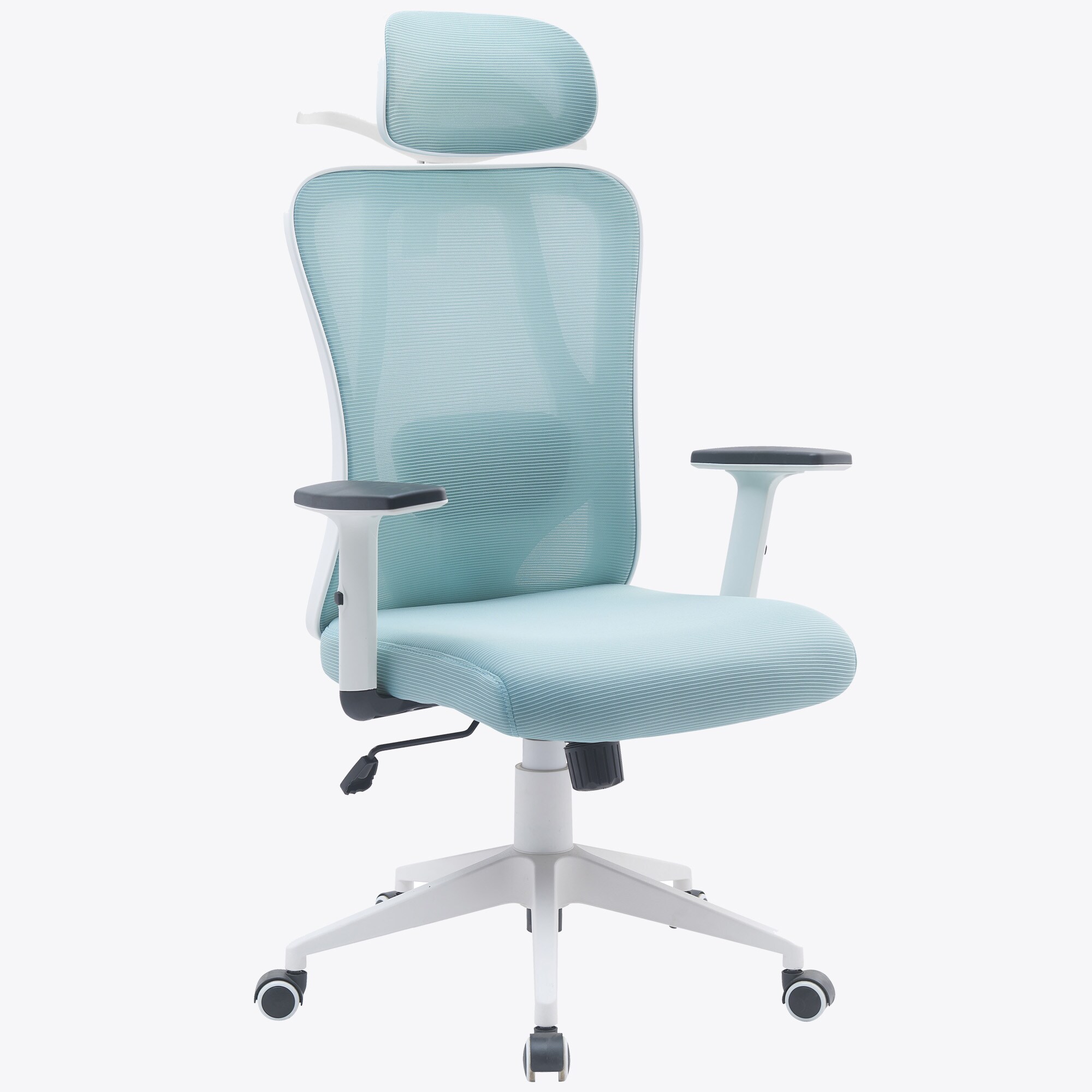 B&uuml;rostuhl mit platzsparendem Kleiderb&uuml;gel - ergonomischer Schreibtischstuhl mit Nacken- und Lordosenst&uuml;tze - komfortabler Gamingstuhl mit Netzr&uuml;ckenlehne und Wippfunktion - Bild 1