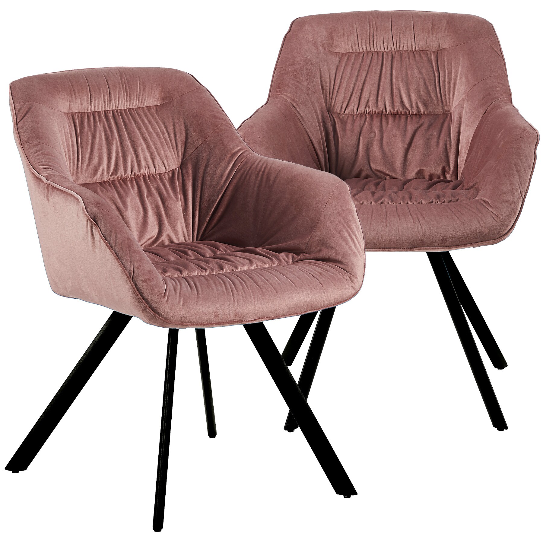 Moderne Esszimmerst&uuml;hle - schicke Esstischst&uuml;hle in Velvetoptik gepolsterte St&uuml;hle f&uuml;r Wohn- und Esszimmer - Bild 1