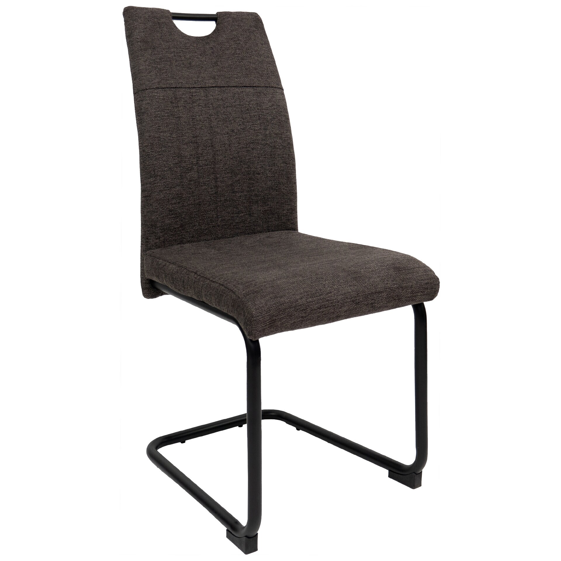 Moderne Esszimmerst&uuml;hle mit Stoffbezug - gepolsterte Esstischst&uuml;hle Freischwinger mit robustem Metallgestell - Bild 1