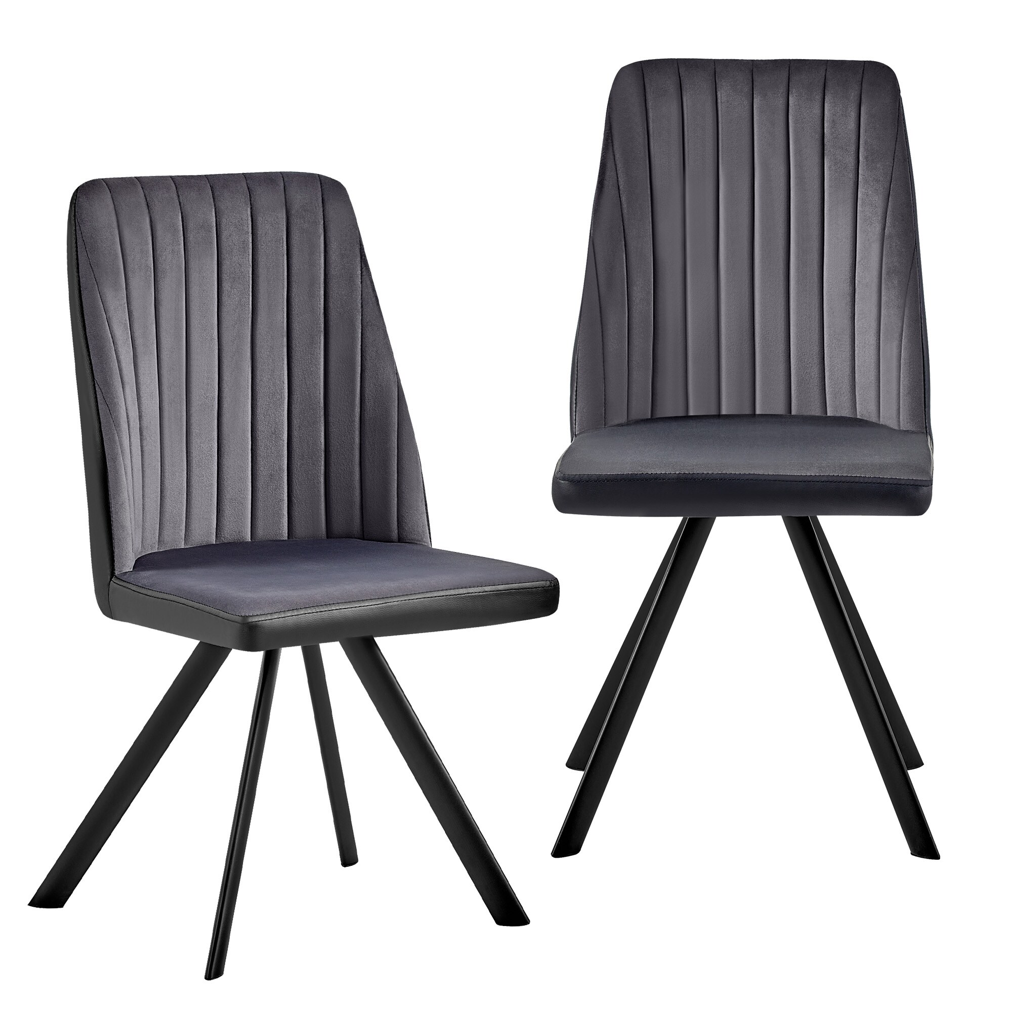 Esszimmerstuhl, K&uuml;chenstuhl , mit einem Samtvelours Bezug und einem Metallgestell - Bild 1