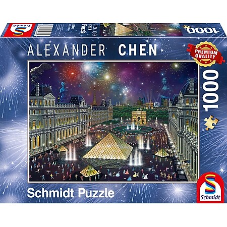 Schmidt Spiele Puzzle Feuerwerk am Louvre 1000 Teile - Bild 1