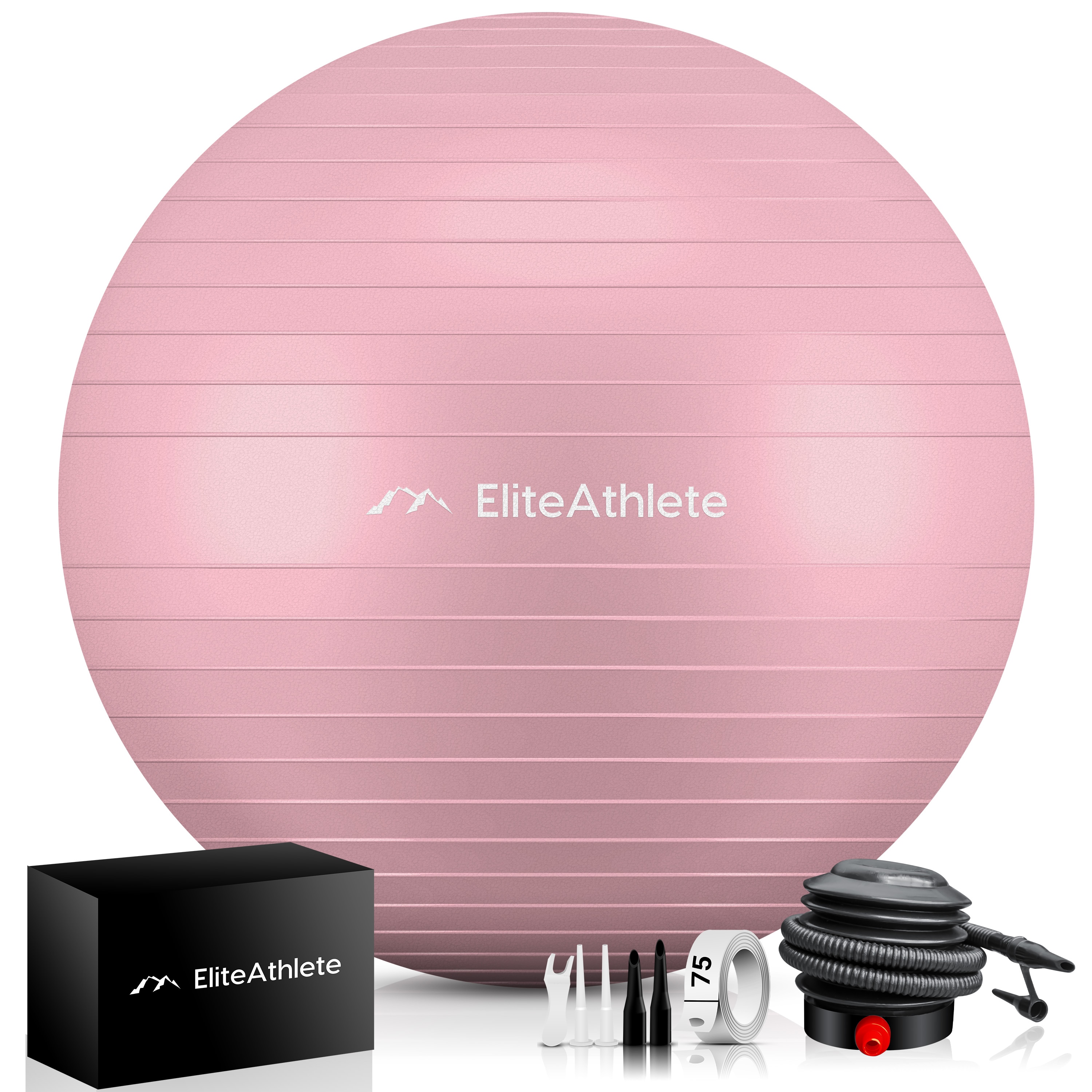 EliteAthlete&reg; Gymnastikball Sitzball B&uuml;ro ergonomisch mit Anti Burst System - Fitness Yoga Pilates Schwangerschaft - Schwangerschaftsball Fitnessball Yogaball - Yoga Ball inkl. Luftpumpe - Peach 55cm - Bild 1