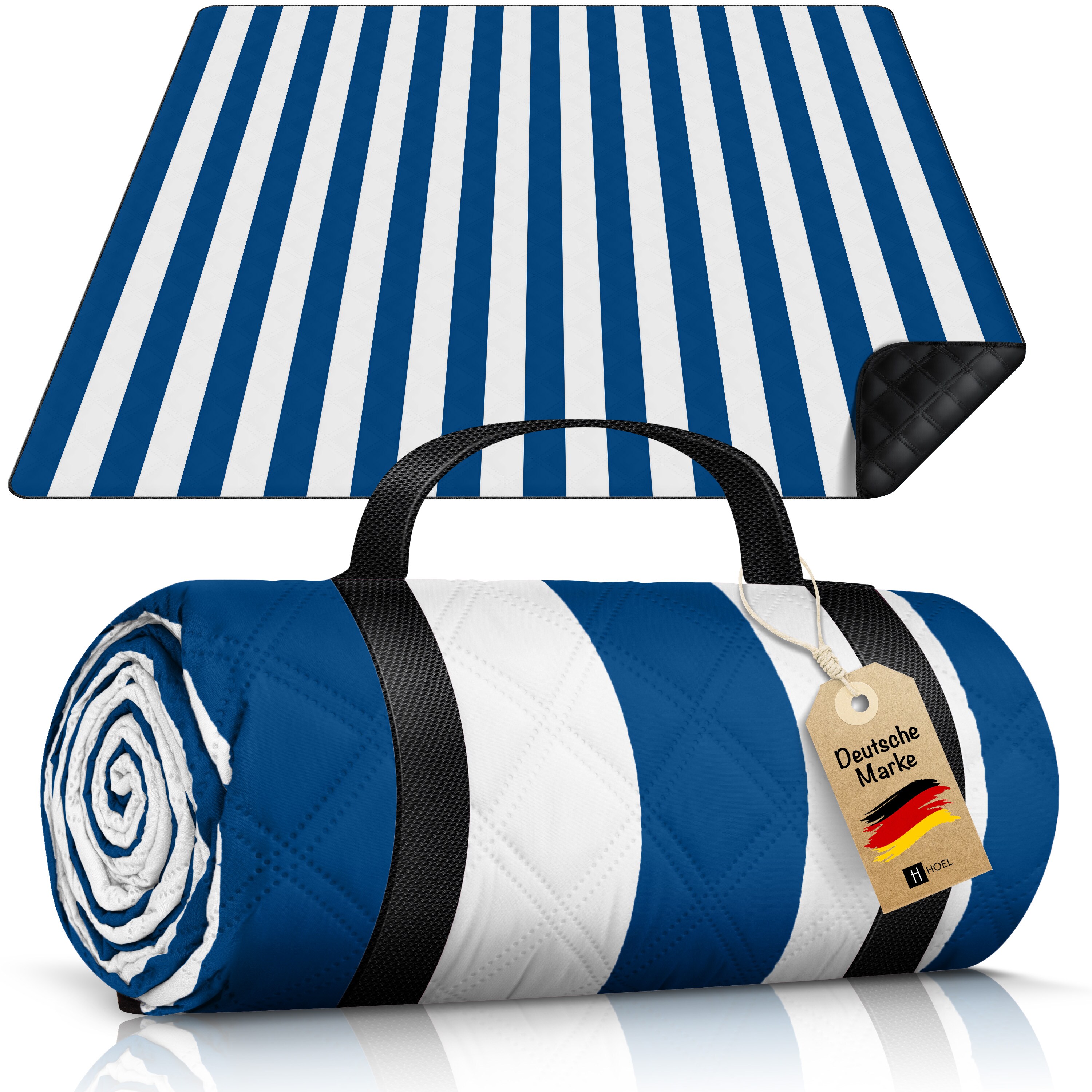 HOEL Picknickdecke / Blau - Wei&szlig; - Bild 1
