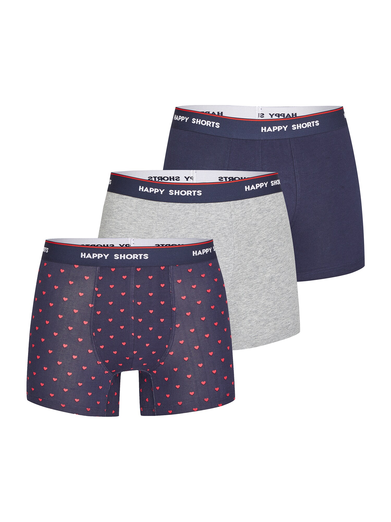 Happy Shorts Herren Retro Boxer Red Heart 3er Pack - Bild 1
