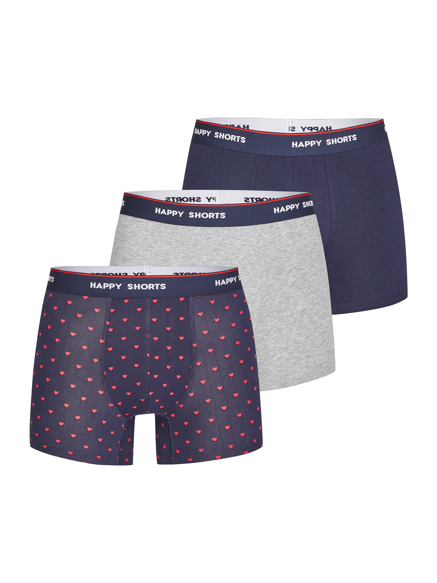 Happy Shorts Herren Retro Boxer Red Heart 3er Pack - Bild 1