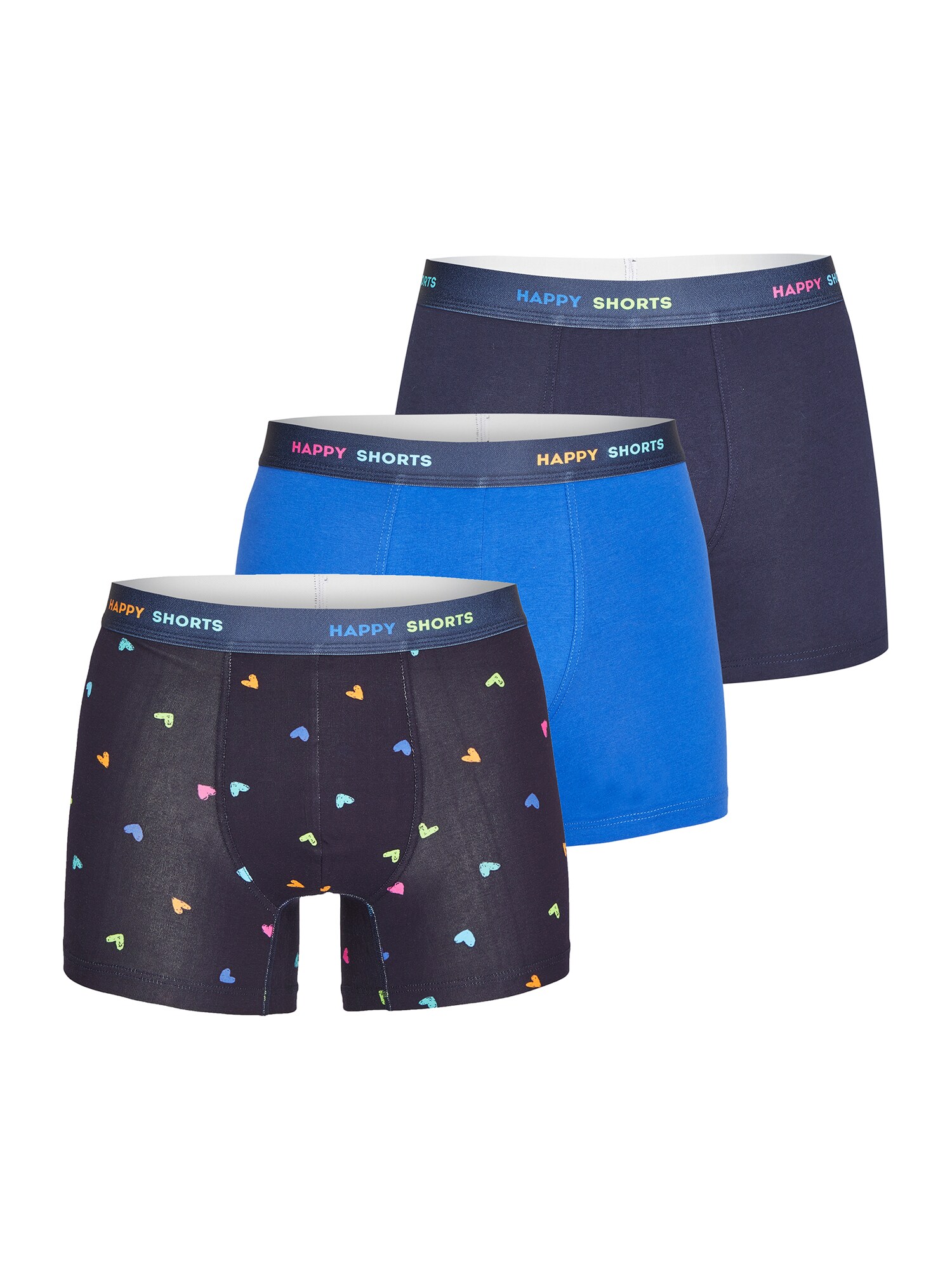 Happy Shorts Herren Retro Boxer Colourful Hearts 3er Pack - Bild 1