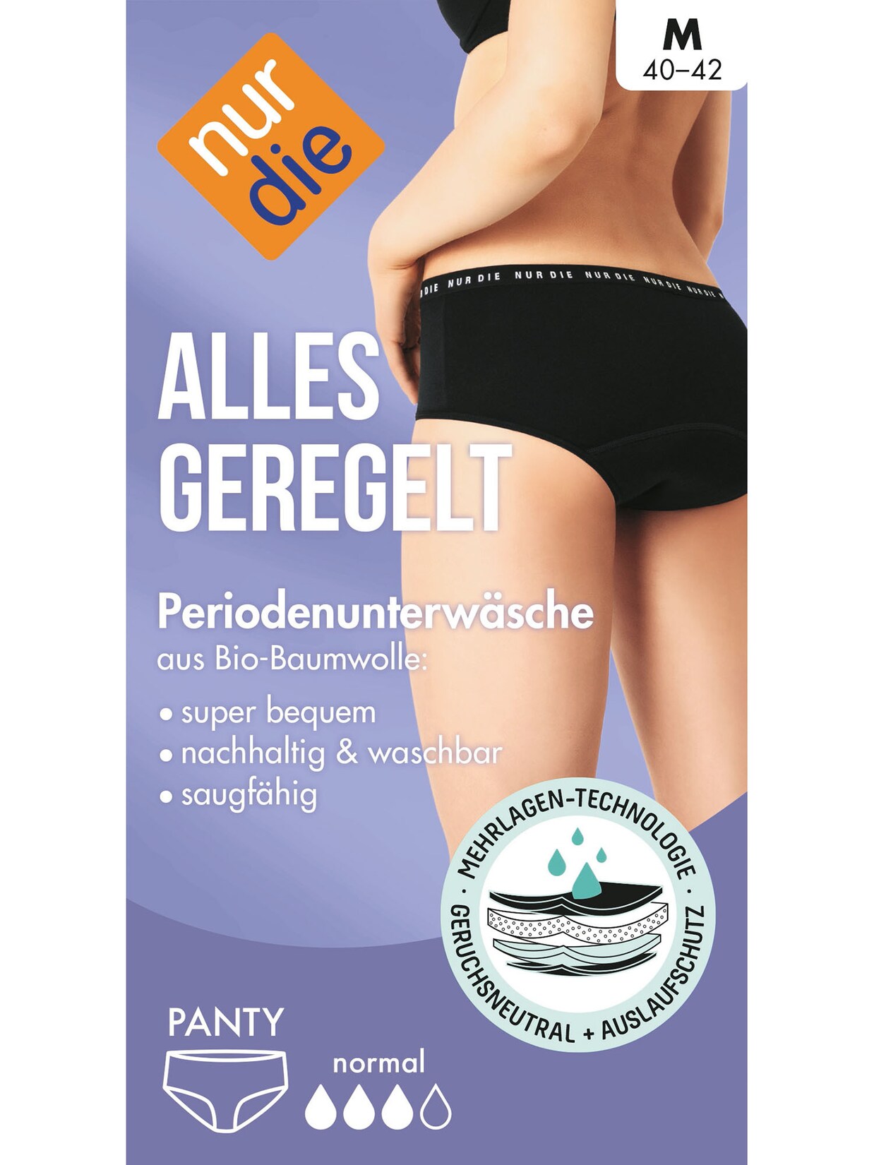 NUR DIE Damen Periodenunterwäsche Alles Geregelt Panty normal 1er-Pack