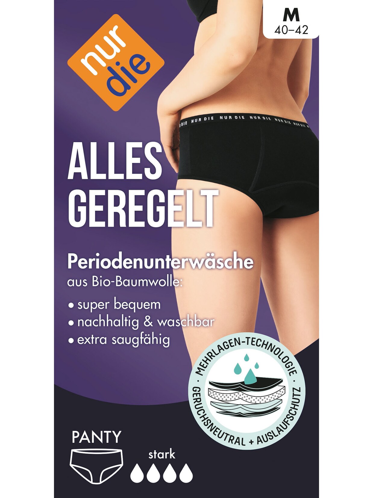 NUR DIE Damen Periodenunterwäsche Alles Geregelt Panty stark 1er-Pack