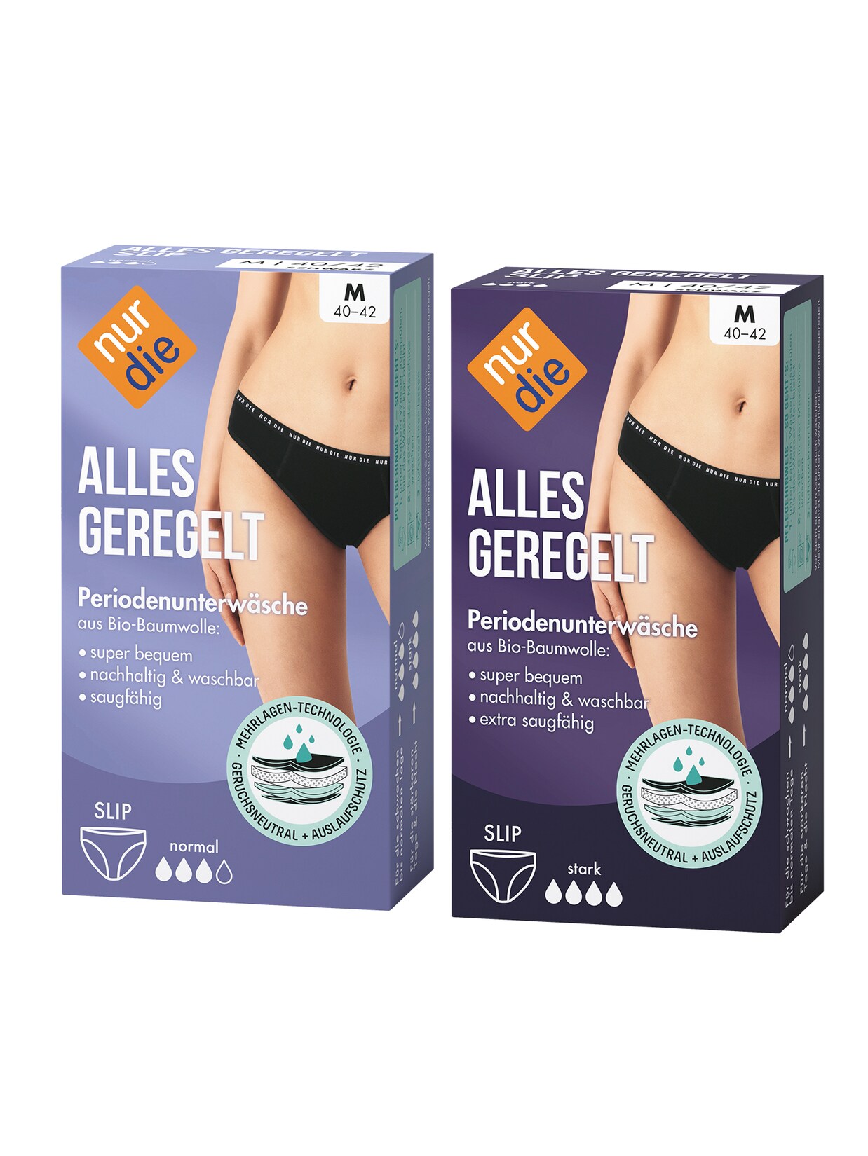 NUR DIE Damen Perioden-Slip Alles Geregelt Set Tag + Nacht 2er Pack