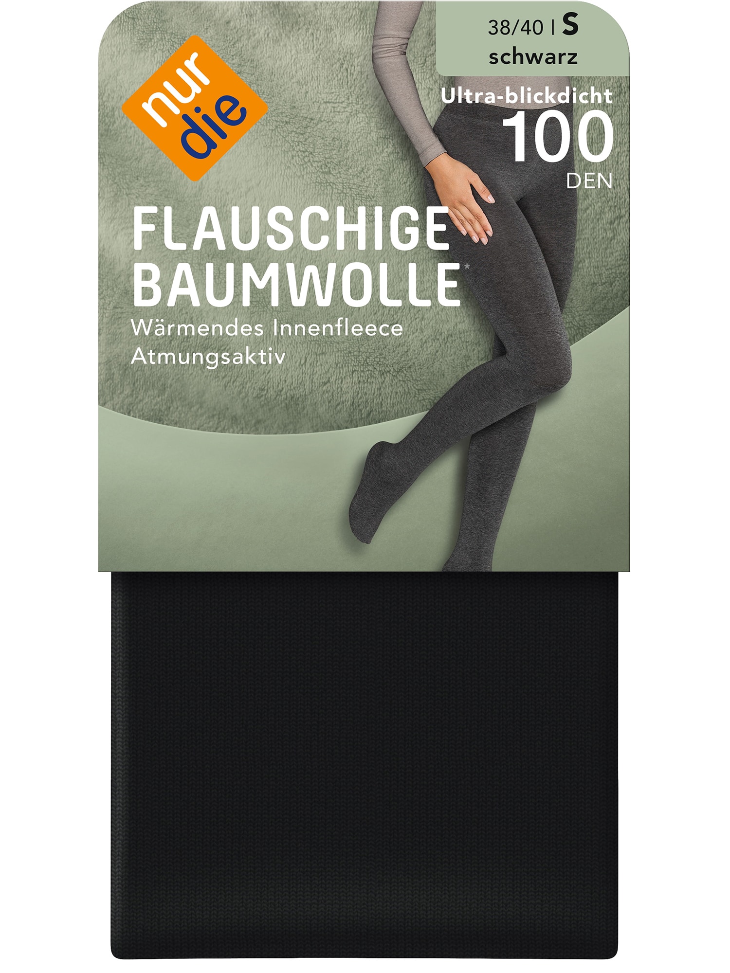 NUR DIE Damen Feinstrumpfhose Flauschige Baumwolle 1er Pack - Bild 1