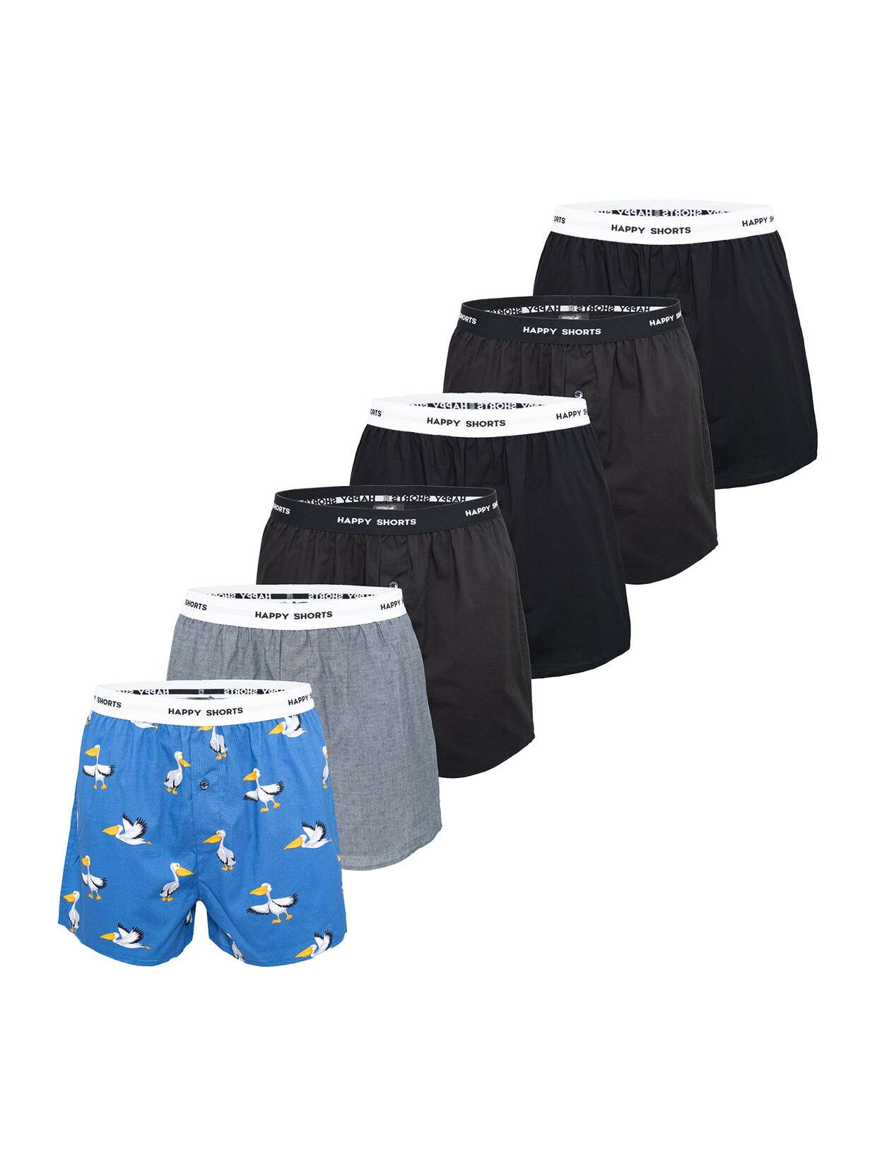 Happy Shorts Herren Boxer Mix 6er Pack