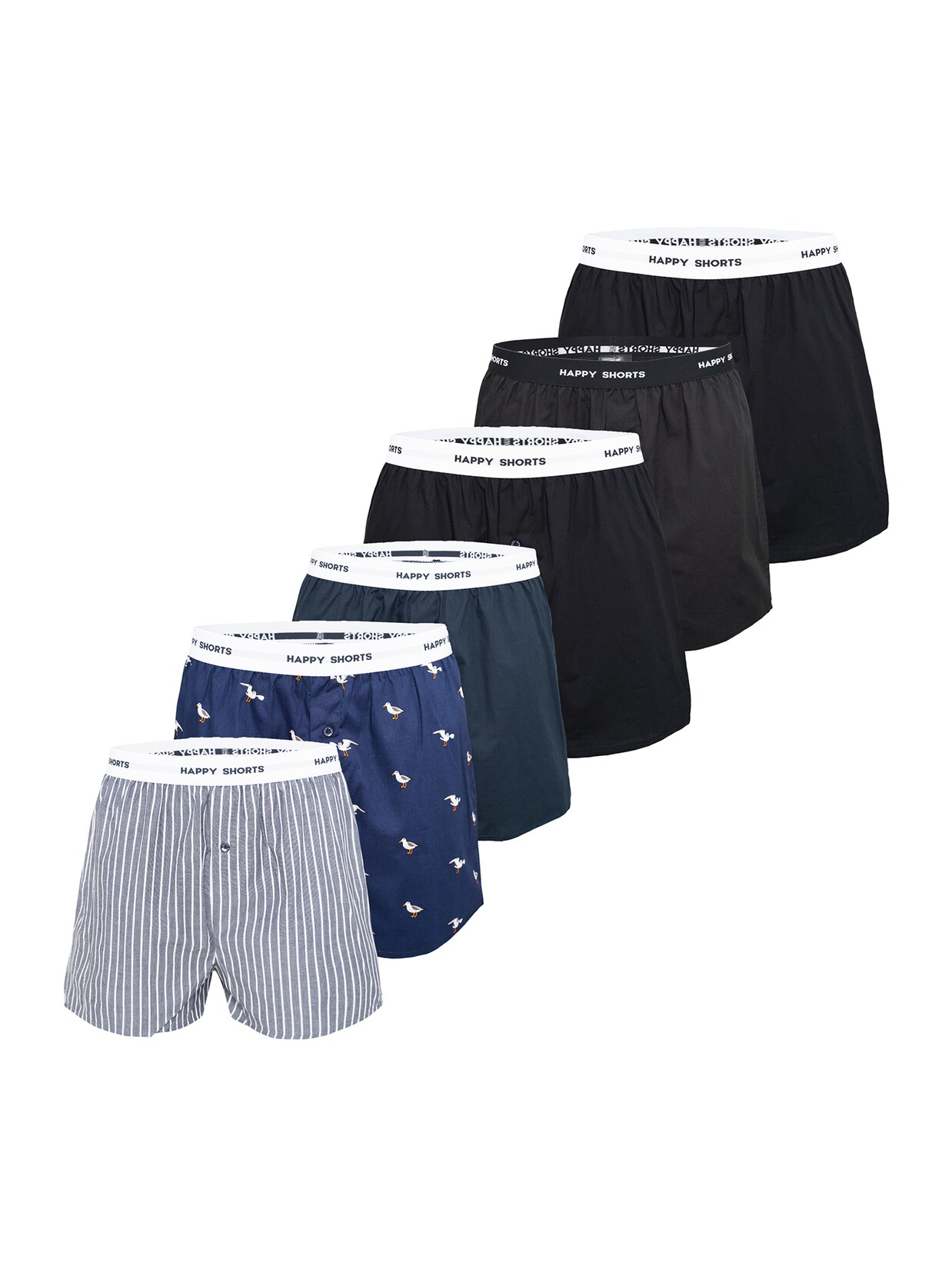 Happy Shorts Herren Boxer Mix 6er Pack