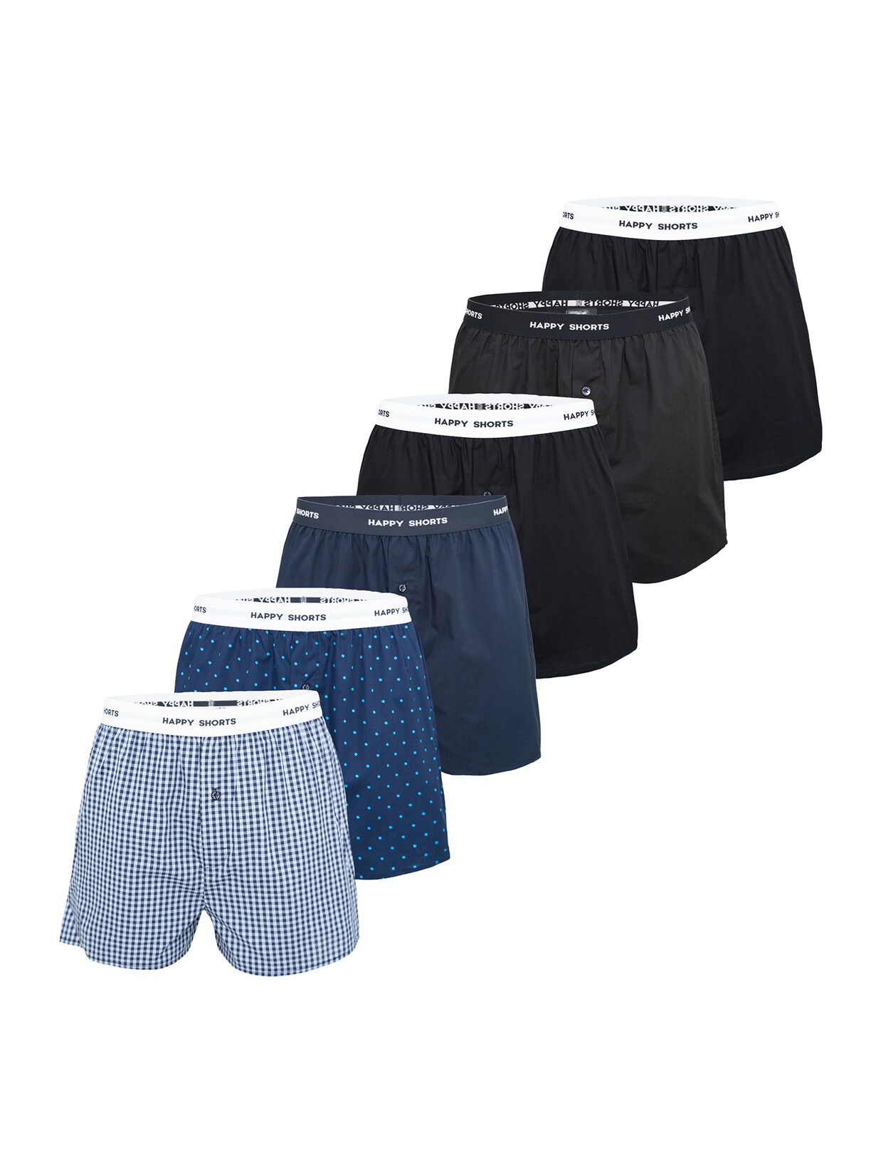 Happy Shorts Herren Boxer Mix 6er Pack