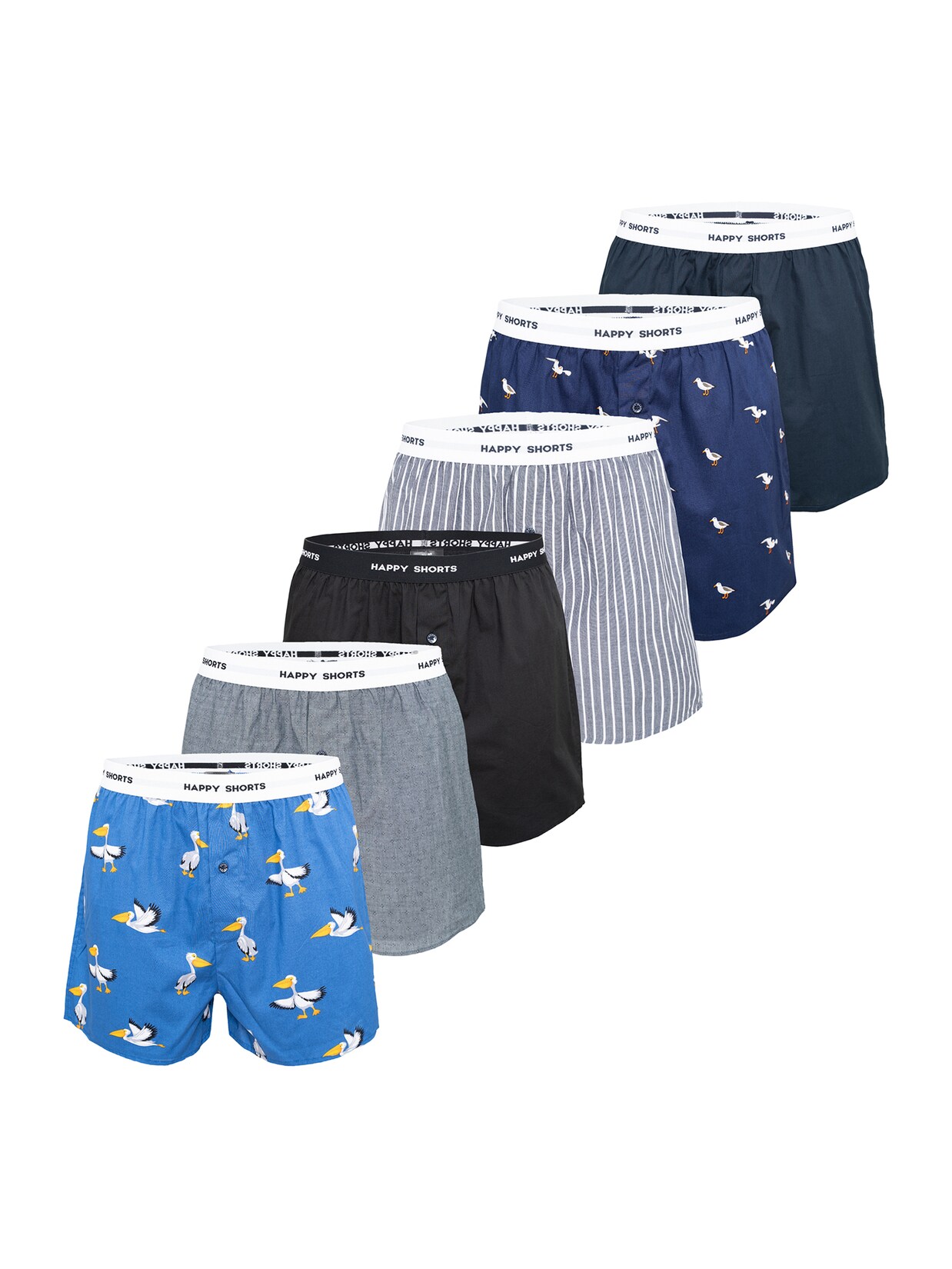Happy Shorts Herren Boxer Mix 6er Pack