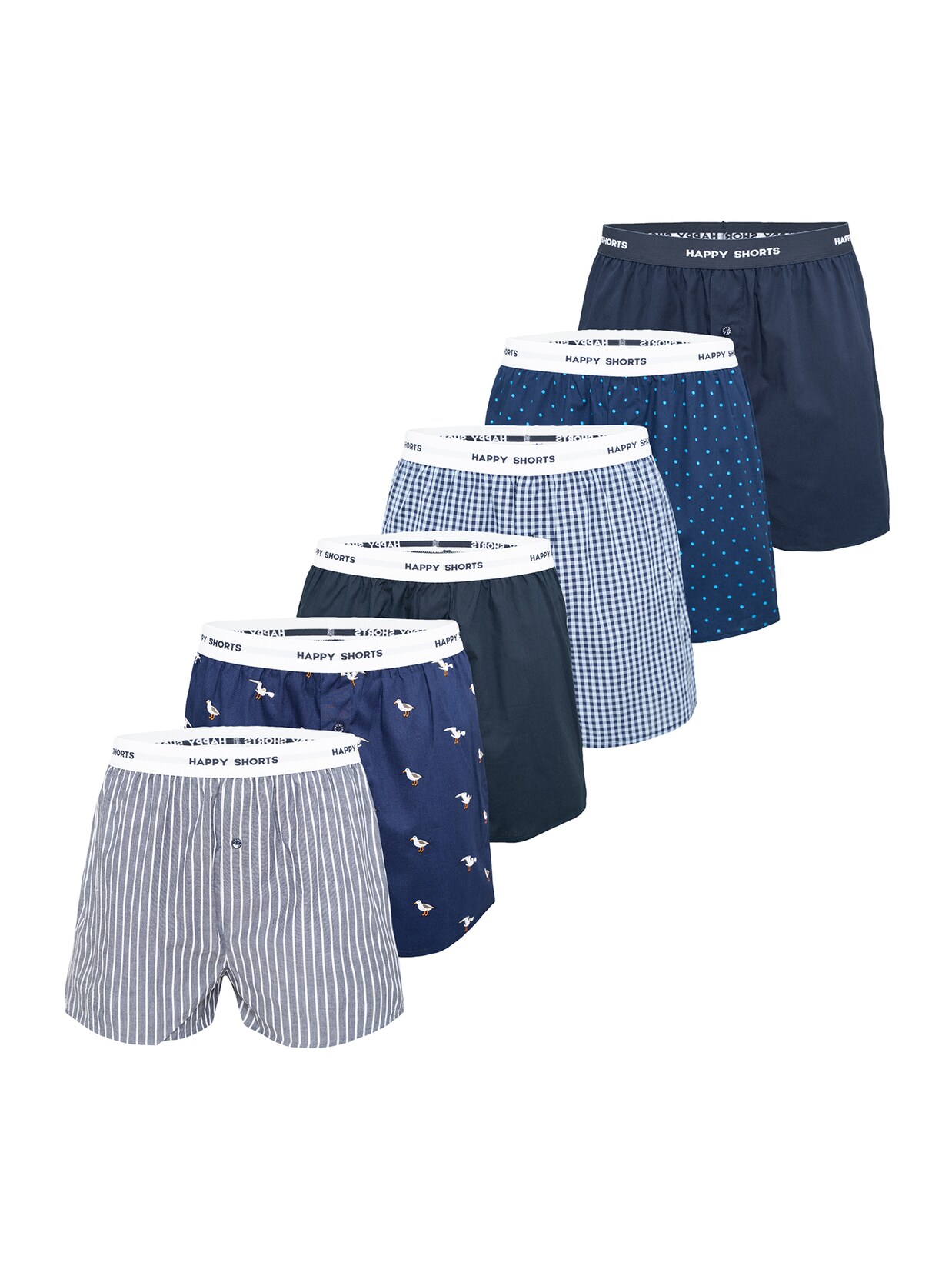 Happy Shorts Herren Boxer Mix 6er Pack