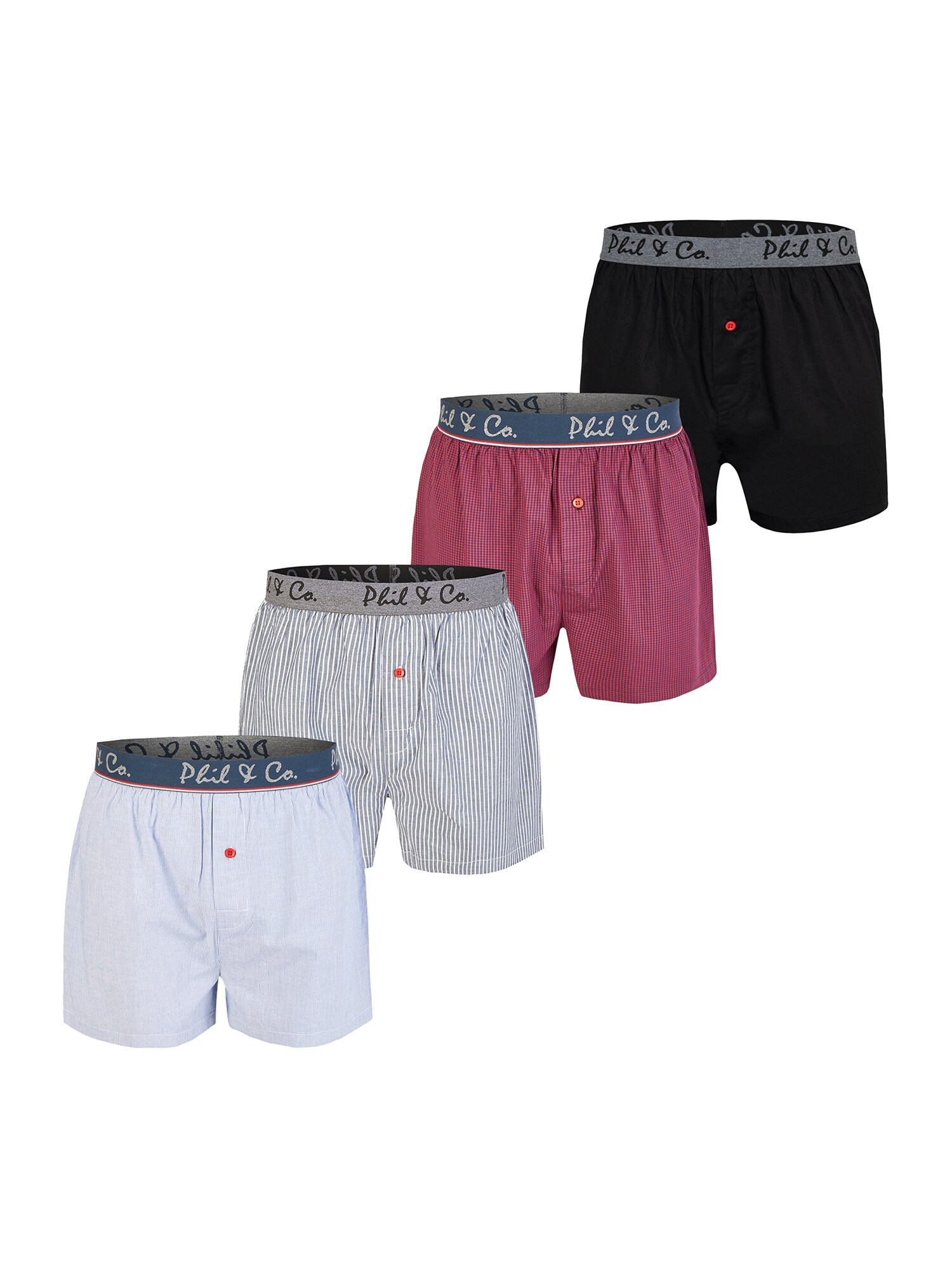 Phil & Co. Berlin Herren Boxer Classic Checks 4er Pack - Bild 1