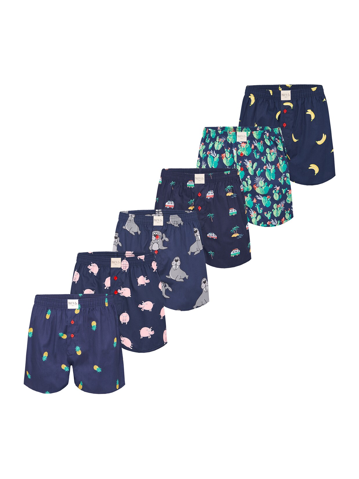Phil & Co. Berlin Herren Boxer Prints 6er Pack
