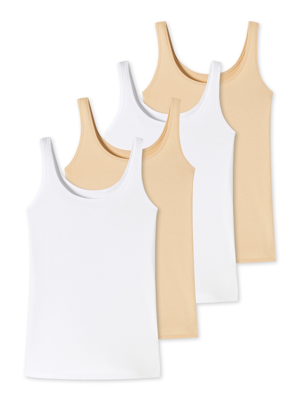 Schiesser Damen Trägertop Uncover 4er Pack