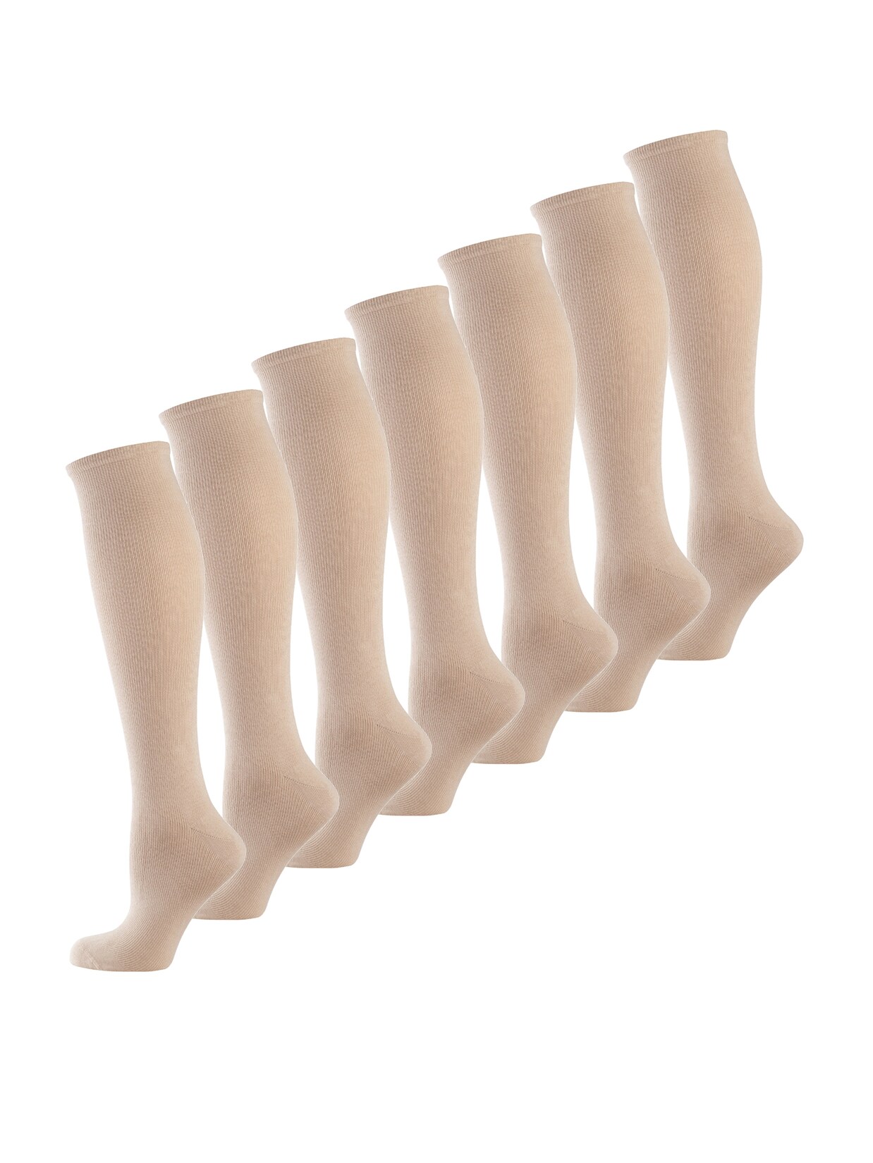 NUR DIE Damen Kniestrümpfe Fit & Vital 7er Pack