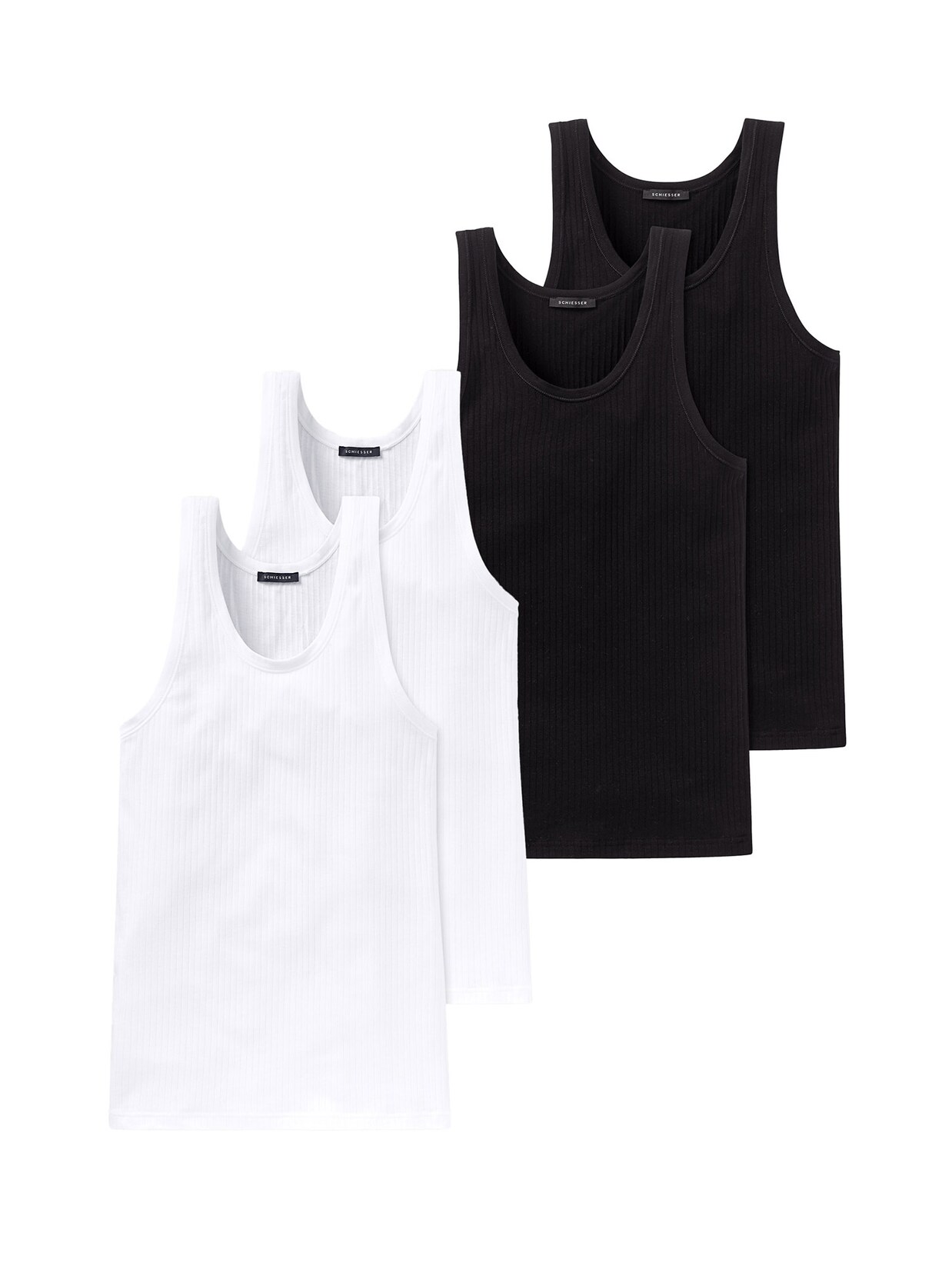 Schiesser Herren Unterhemd Authentic 4er Pack