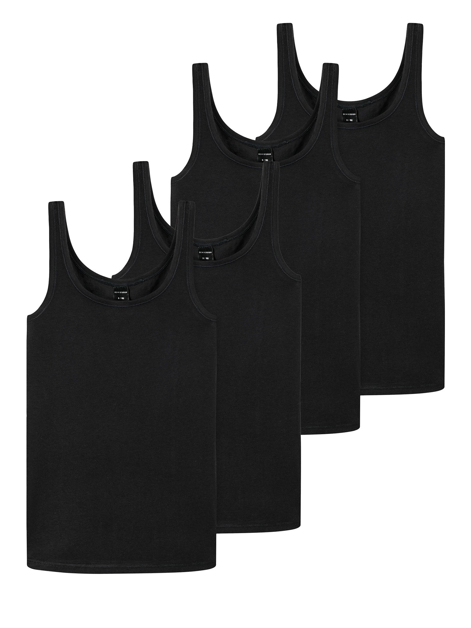 Schiesser M&auml;dchen Unterhemd 95/5 Organic Cotton 4er Pack - Bild 1