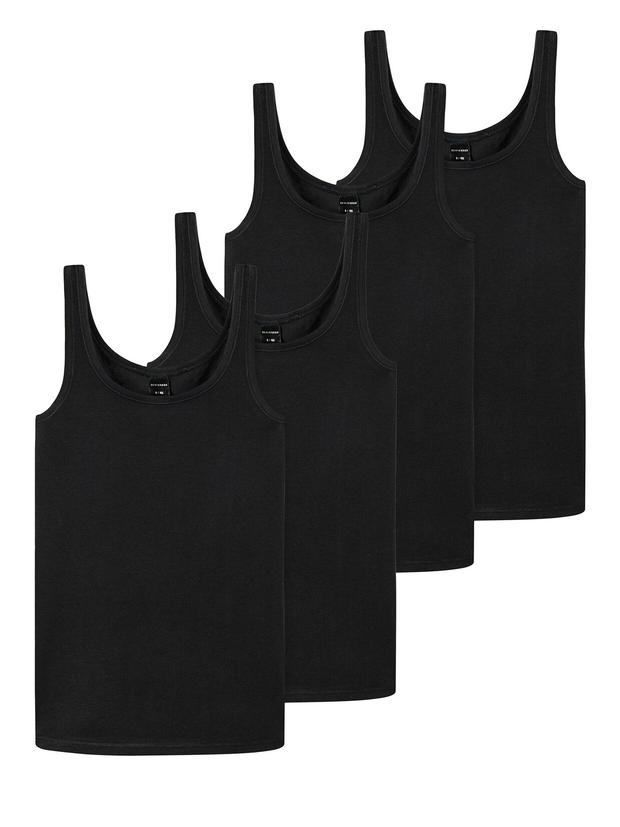 Schiesser Mädchen Unterhemd 95/5 Organic Cotton 4er Pack