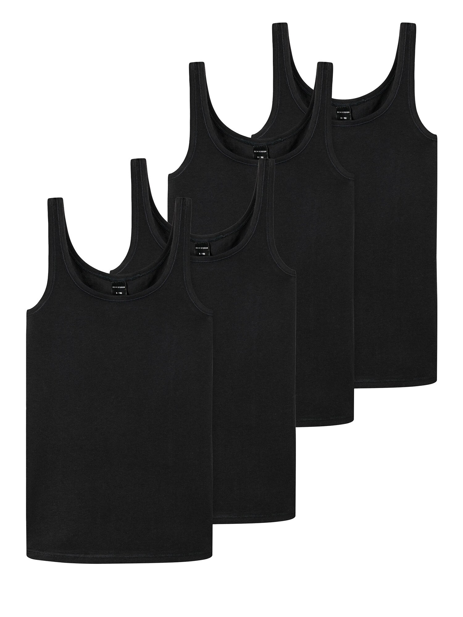 Schiesser M&auml;dchen Unterhemd 95/5 Cotton 4er Pack - Bild 1