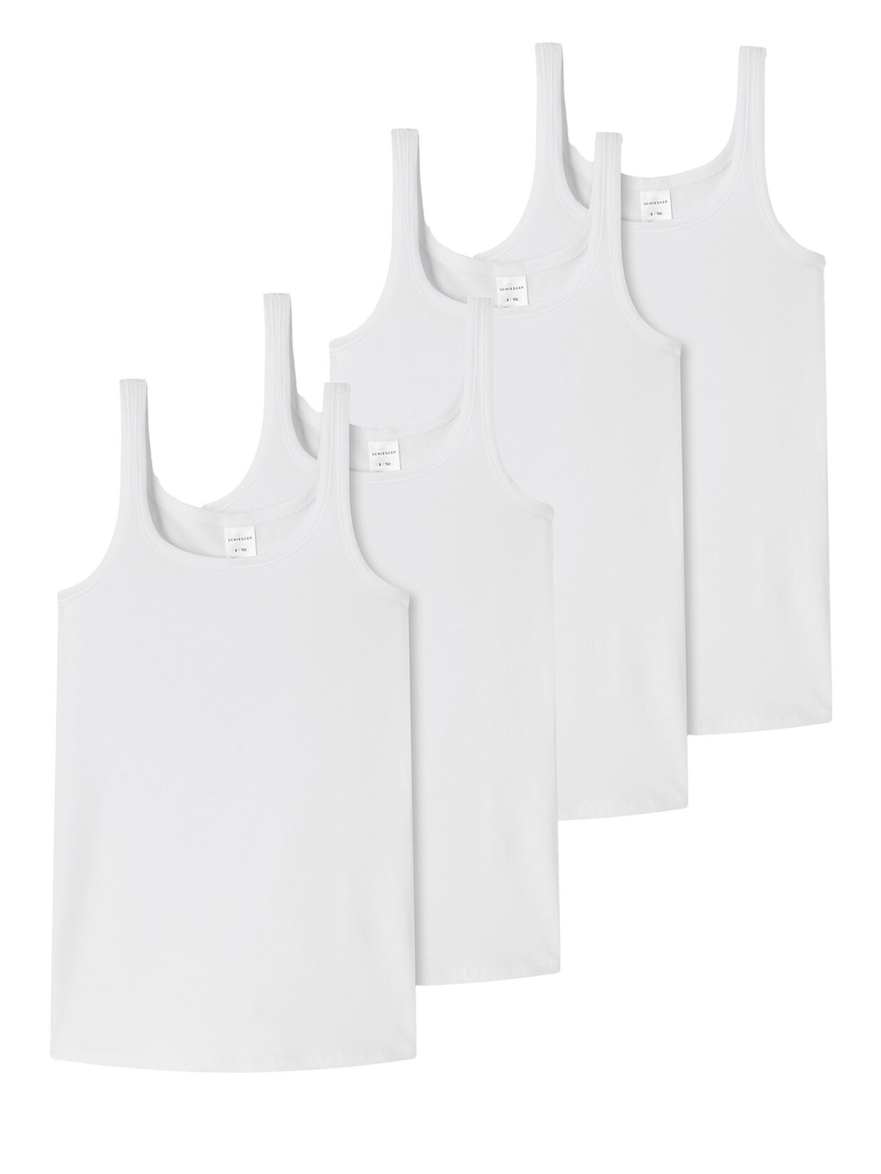 Schiesser Mädchen Unterhemd 95/5 Organic Cotton 4er Pack