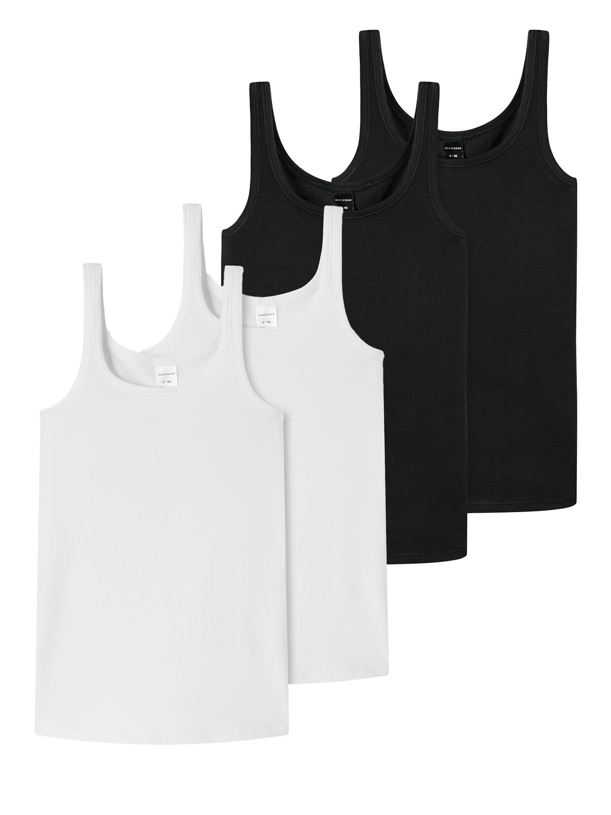 Schiesser Mädchen Unterhemd 95/5 Organic Cotton 4er Pack
