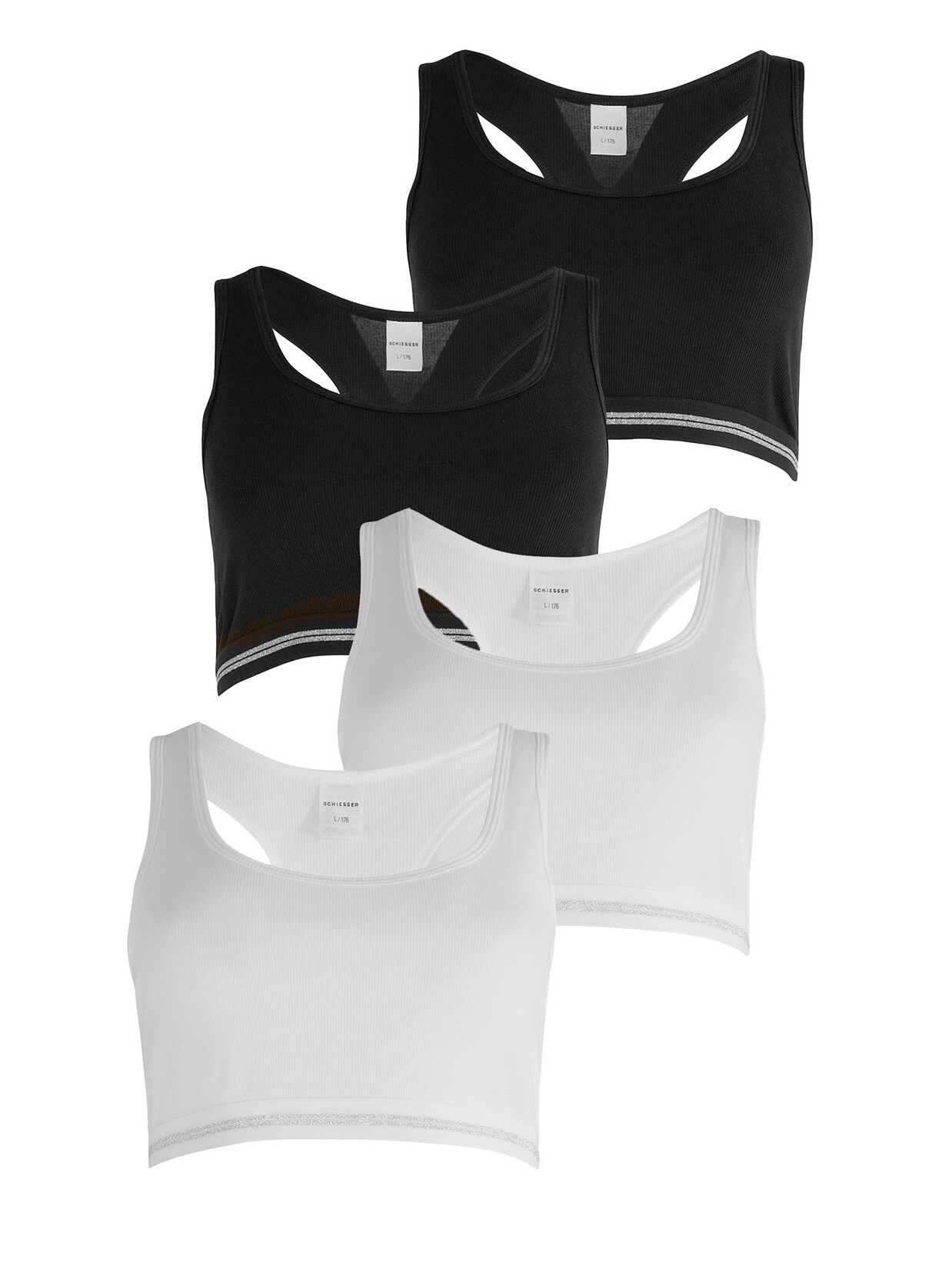 Schiesser Mädchen Bustier Long Life Rib 4er Pack
