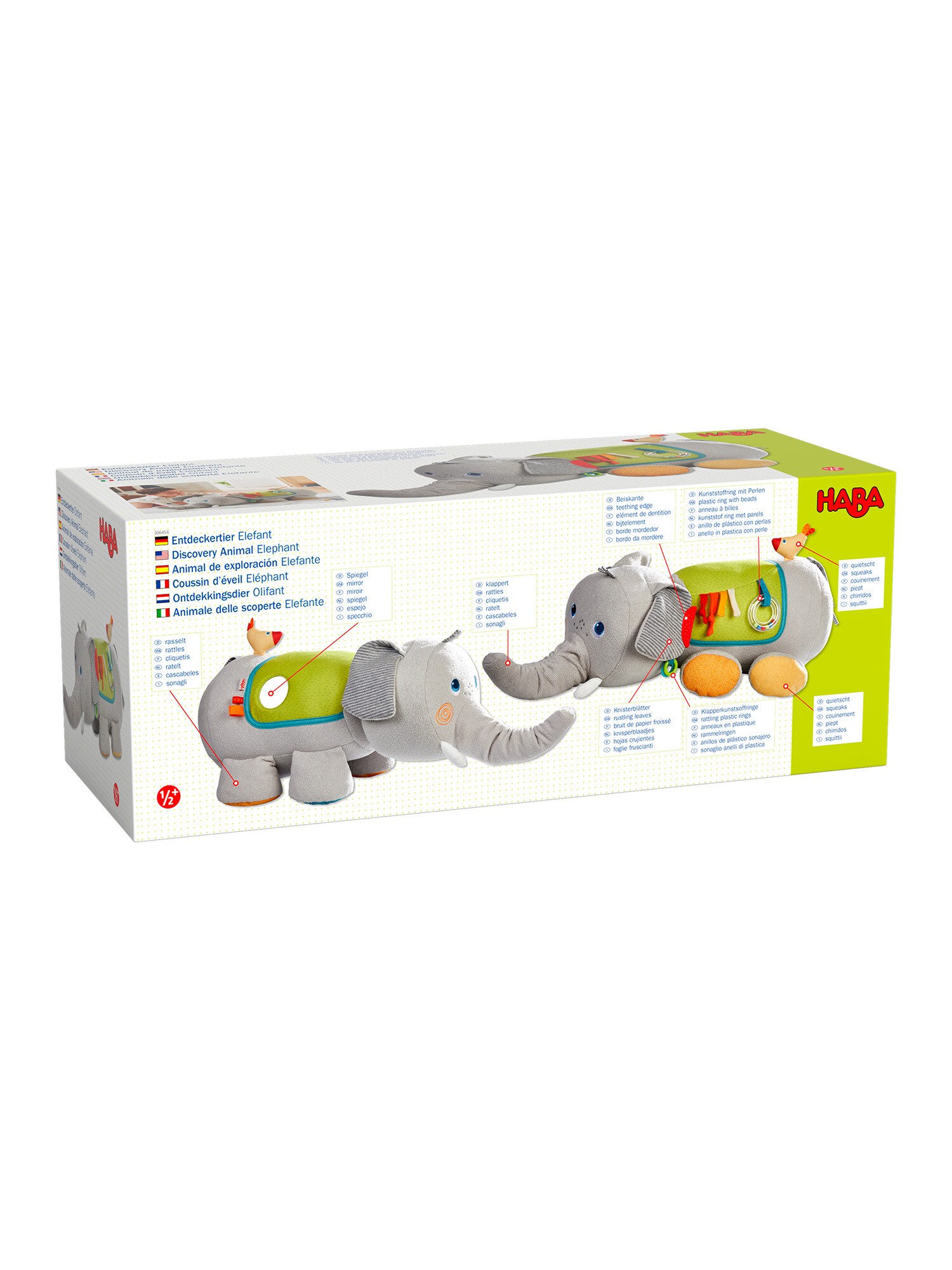 HABA Unisex Stoffpuppe Entdeckertier Elefant 1er Pack - Bild 1