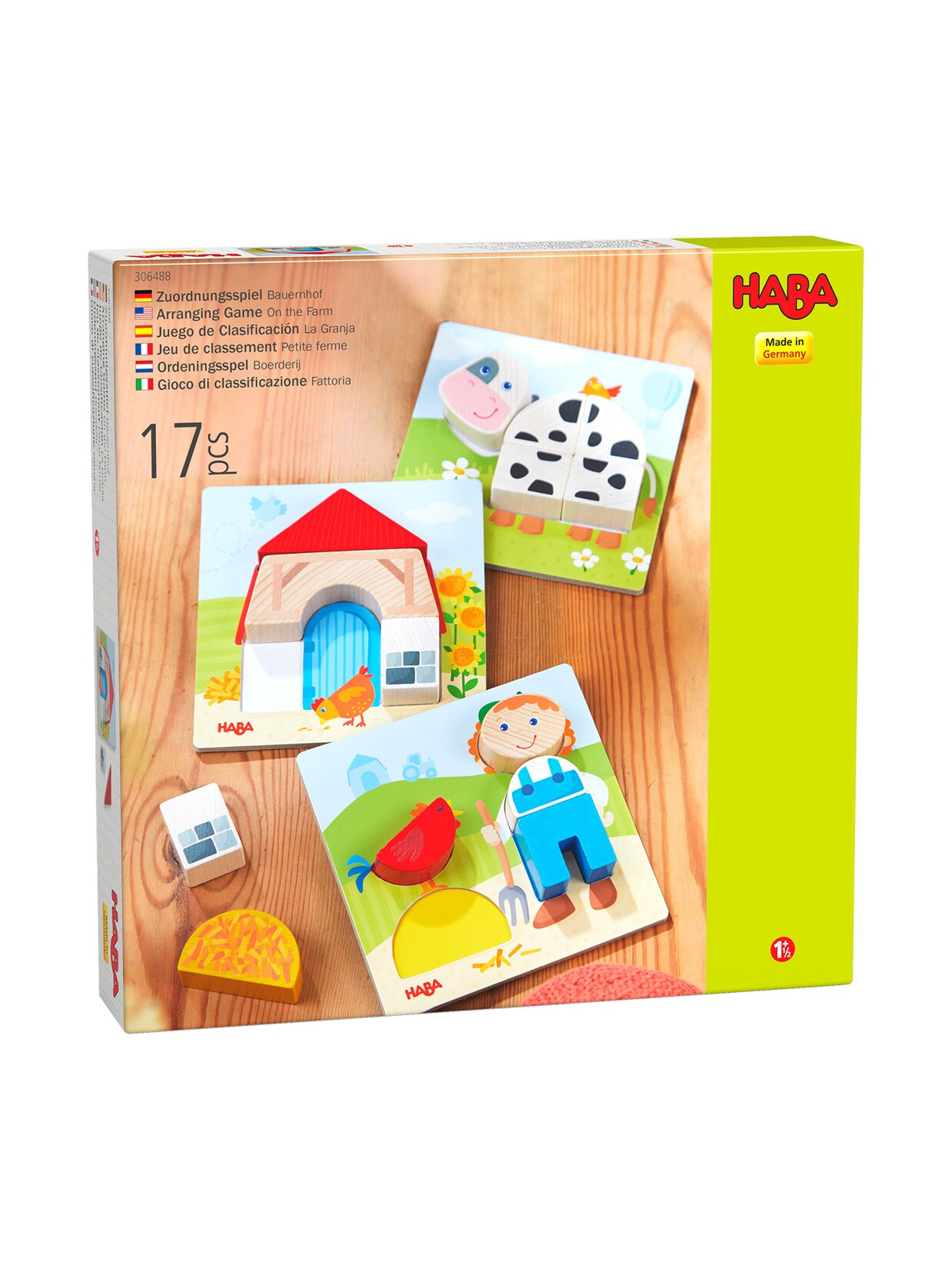 HABA Unisex Lernspielzeug Zuordnungsspiel Bauernhof 1er Pack