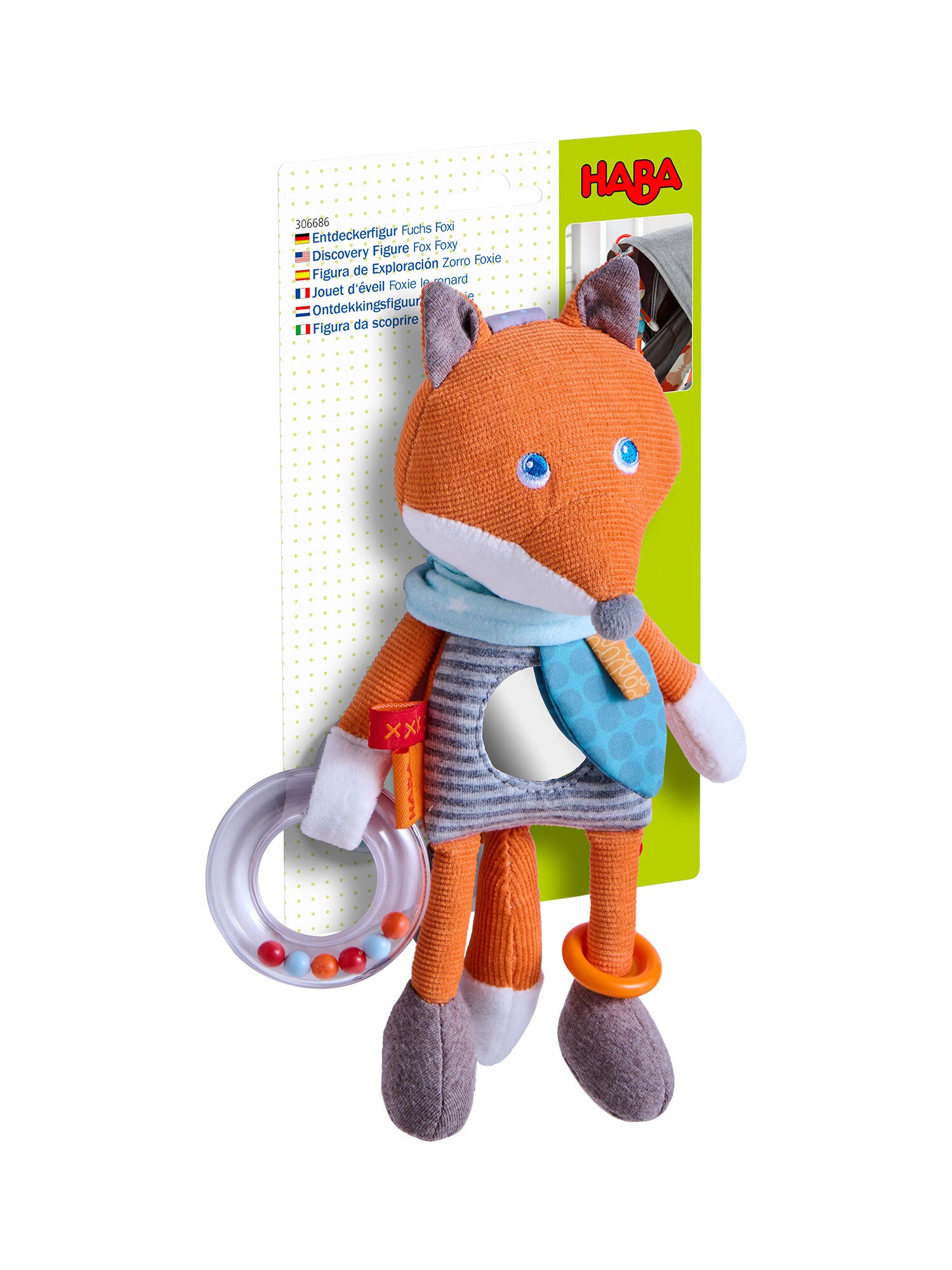 HABA Unisex Stoffpuppe Entdeckerfigur Fuchs Foxi 1er Pack - Bild 1