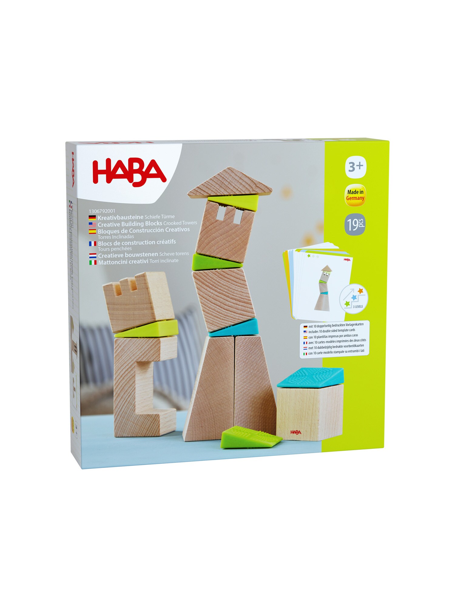HABA Unisex Lernspielzeug 3D-Legespiel Schiefe T&uuml;rme 1er Pack - Bild 1