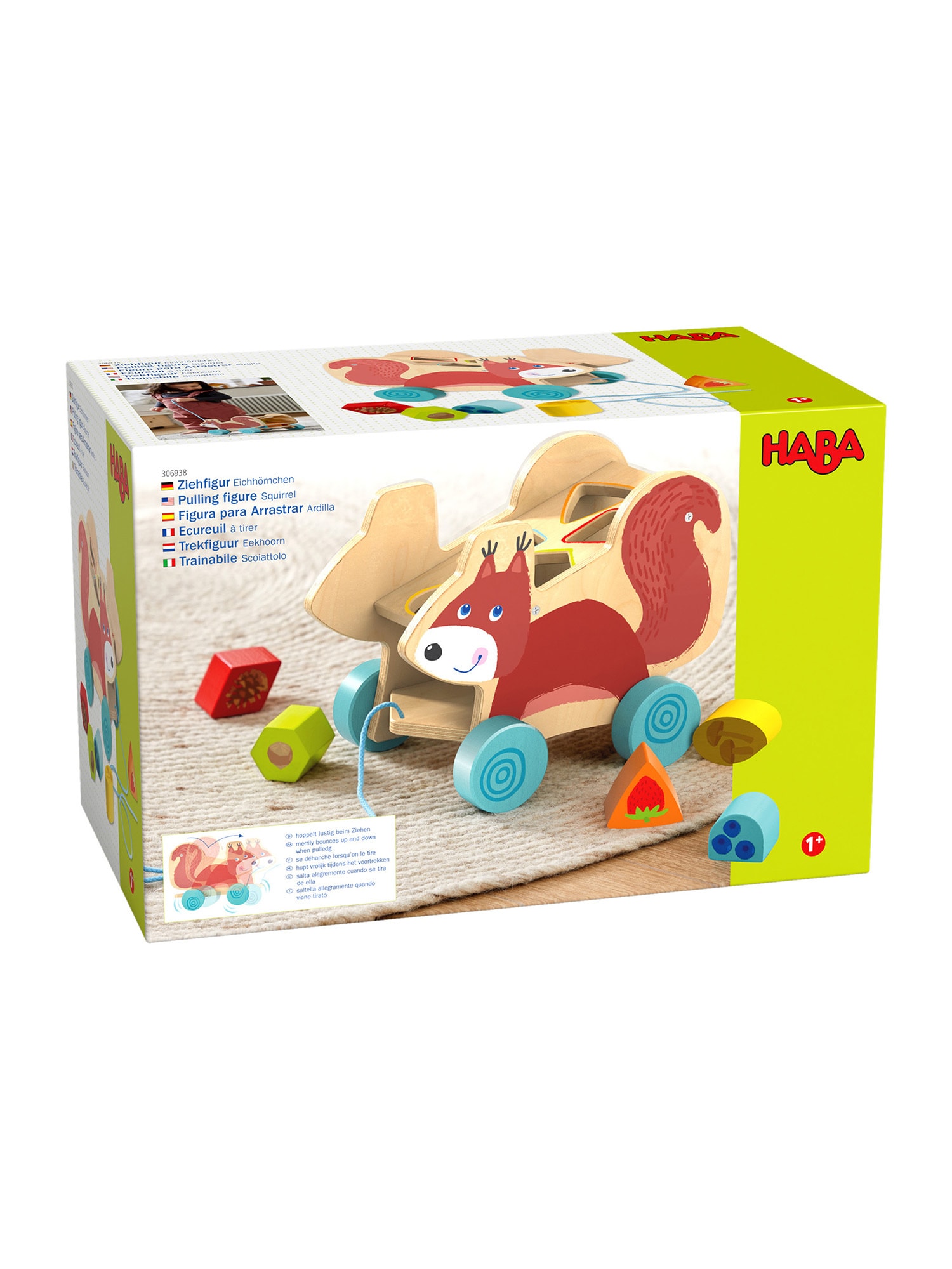 HABA Unisex Nachziehspielzeug Ziehfigur Eichh&ouml;rnchen 1er Pack - Bild 1